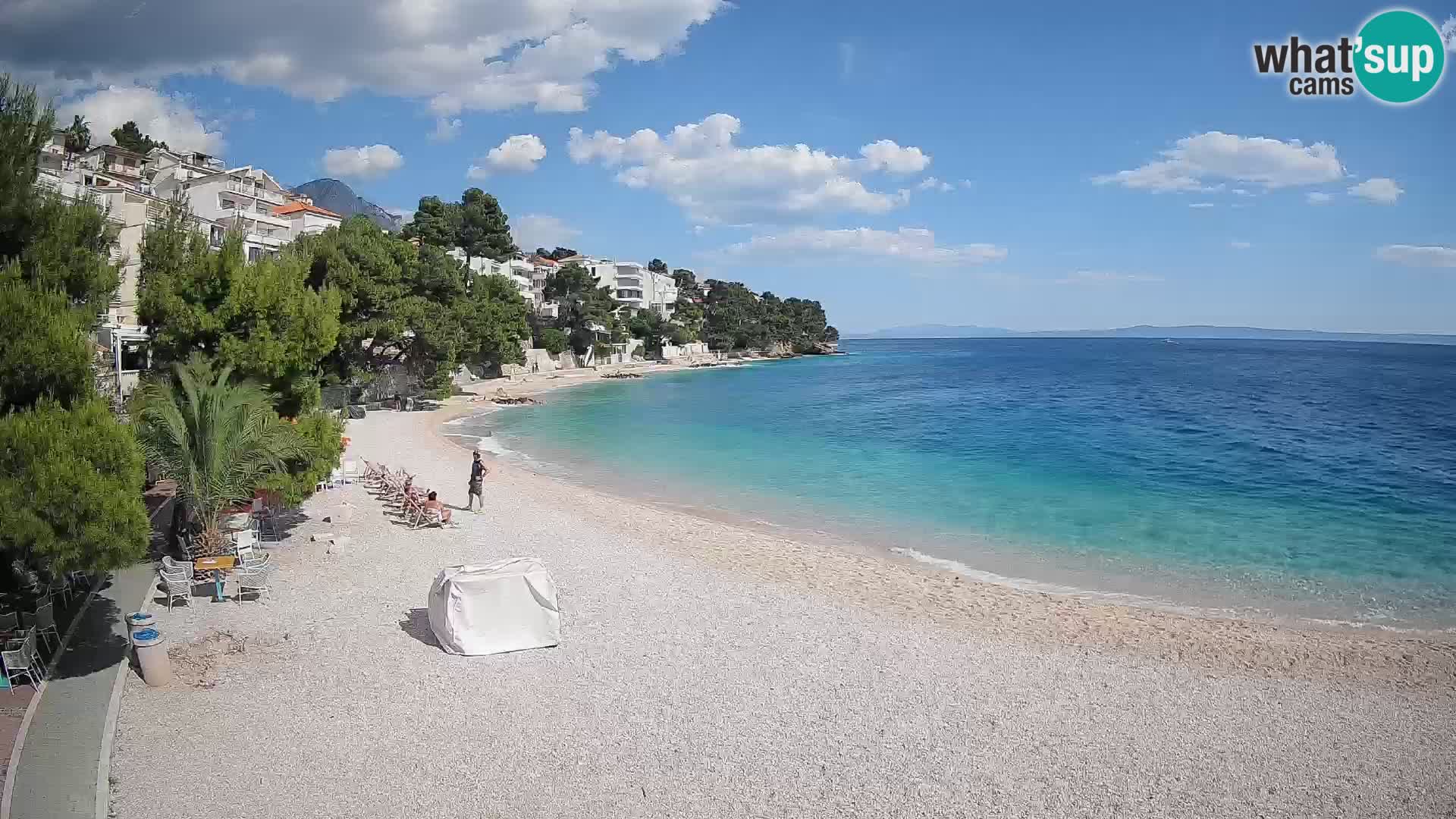Webcam Plage Lučica Brela – Vue en direct sur la côte adriatique