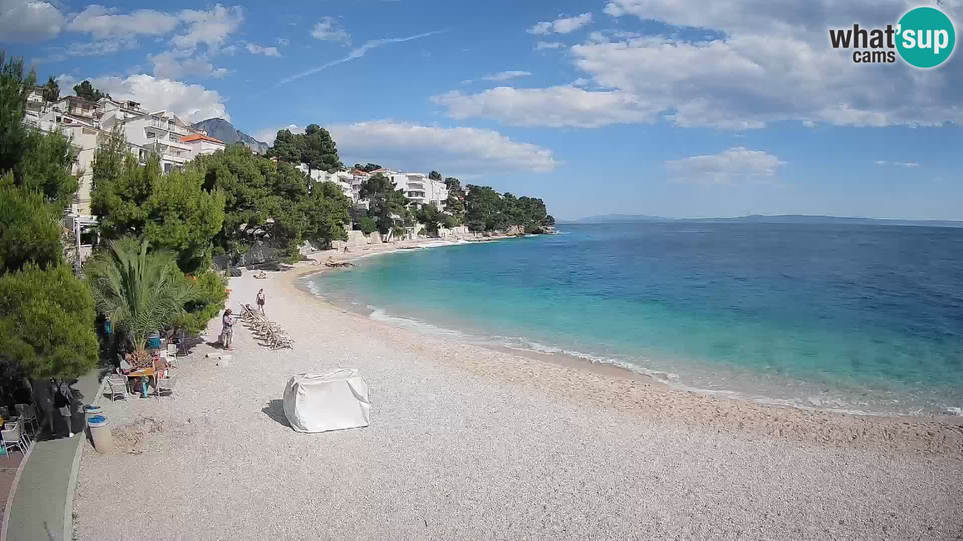 Webcam Lučica Strand Beach Brela – Liveblick von der Adriaküste