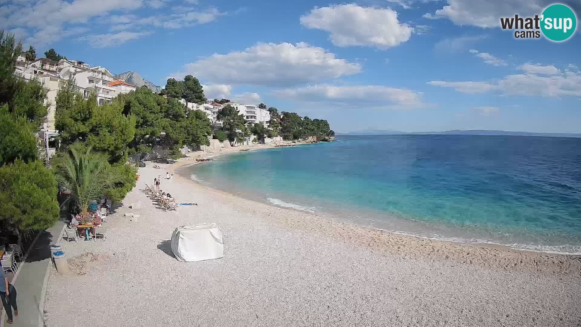 Webcam Lučica Strand Beach Brela – Liveblick von der Adriaküste