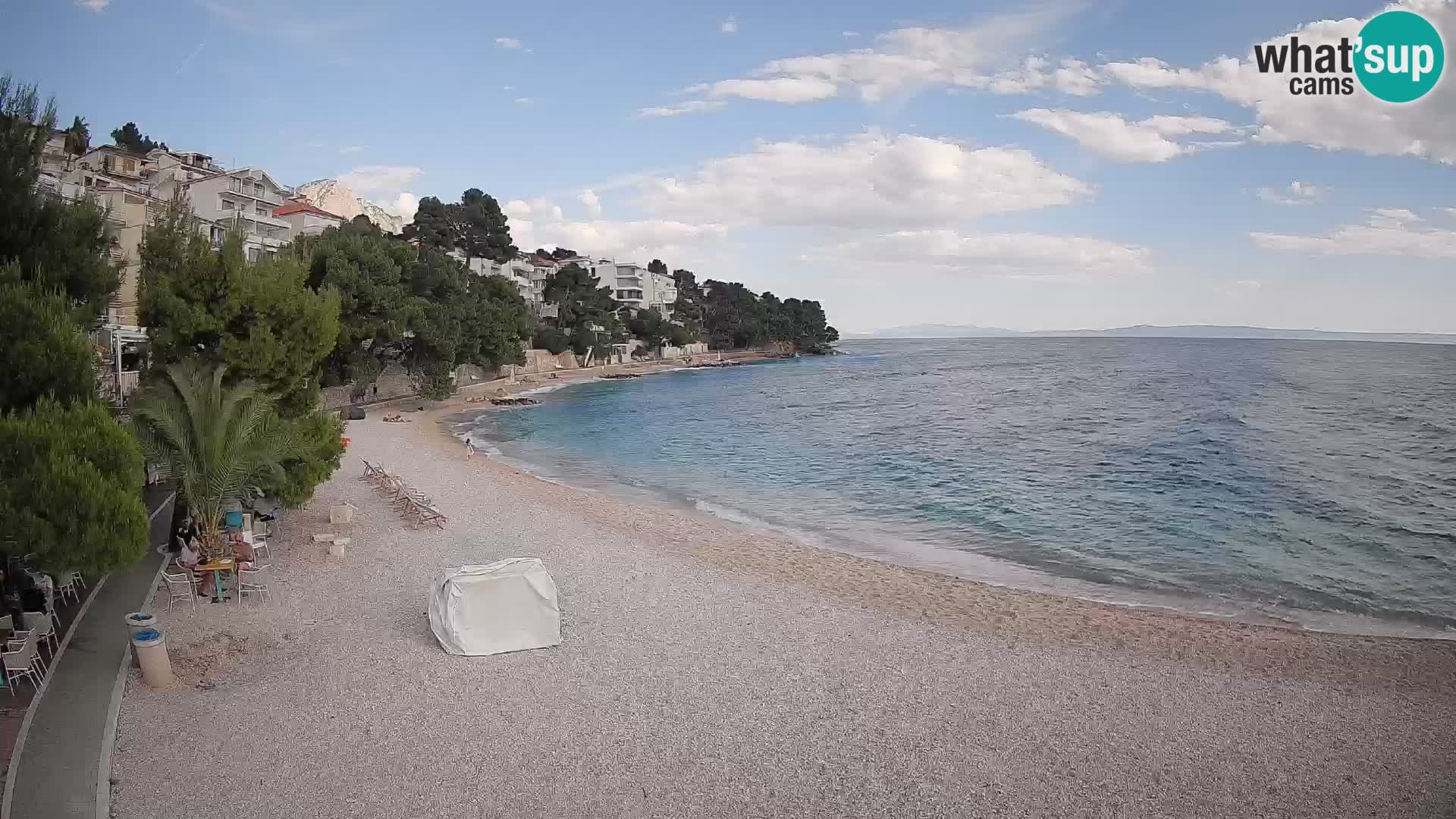 Webcam Lučica Strand Beach Brela – Liveblick von der Adriaküste