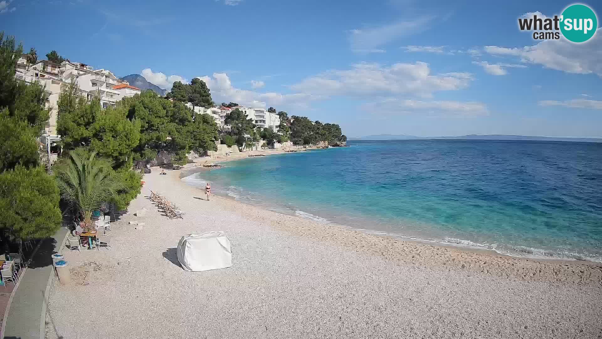 Webcam Lučica Strand Beach Brela – Liveblick von der Adriaküste