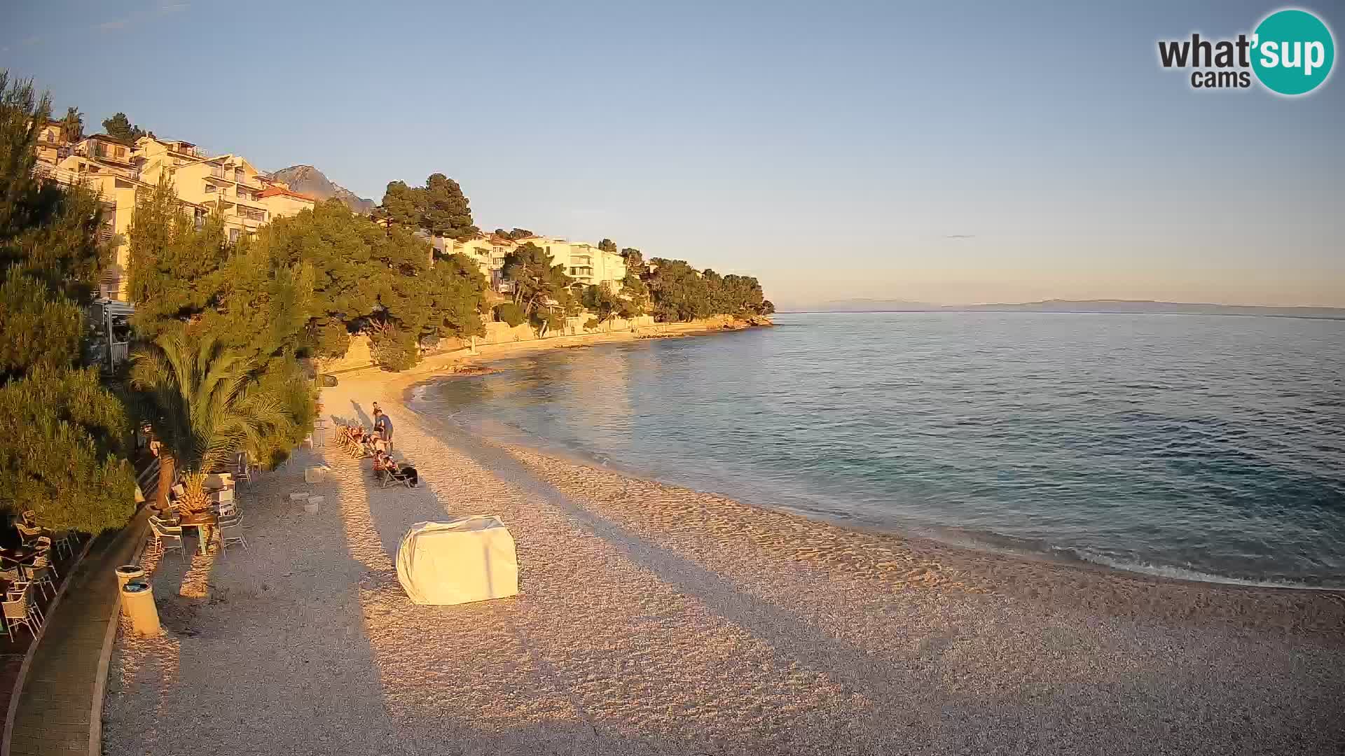 Webcam Lučica Strand Beach Brela – Liveblick von der Adriaküste