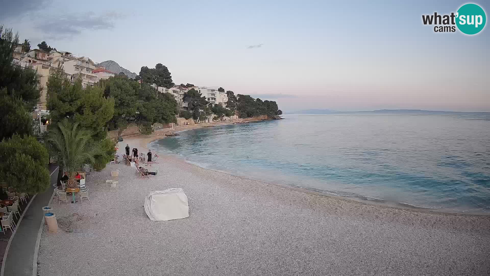 Webcam Plage Lučica Brela – Vue en direct sur la côte adriatique