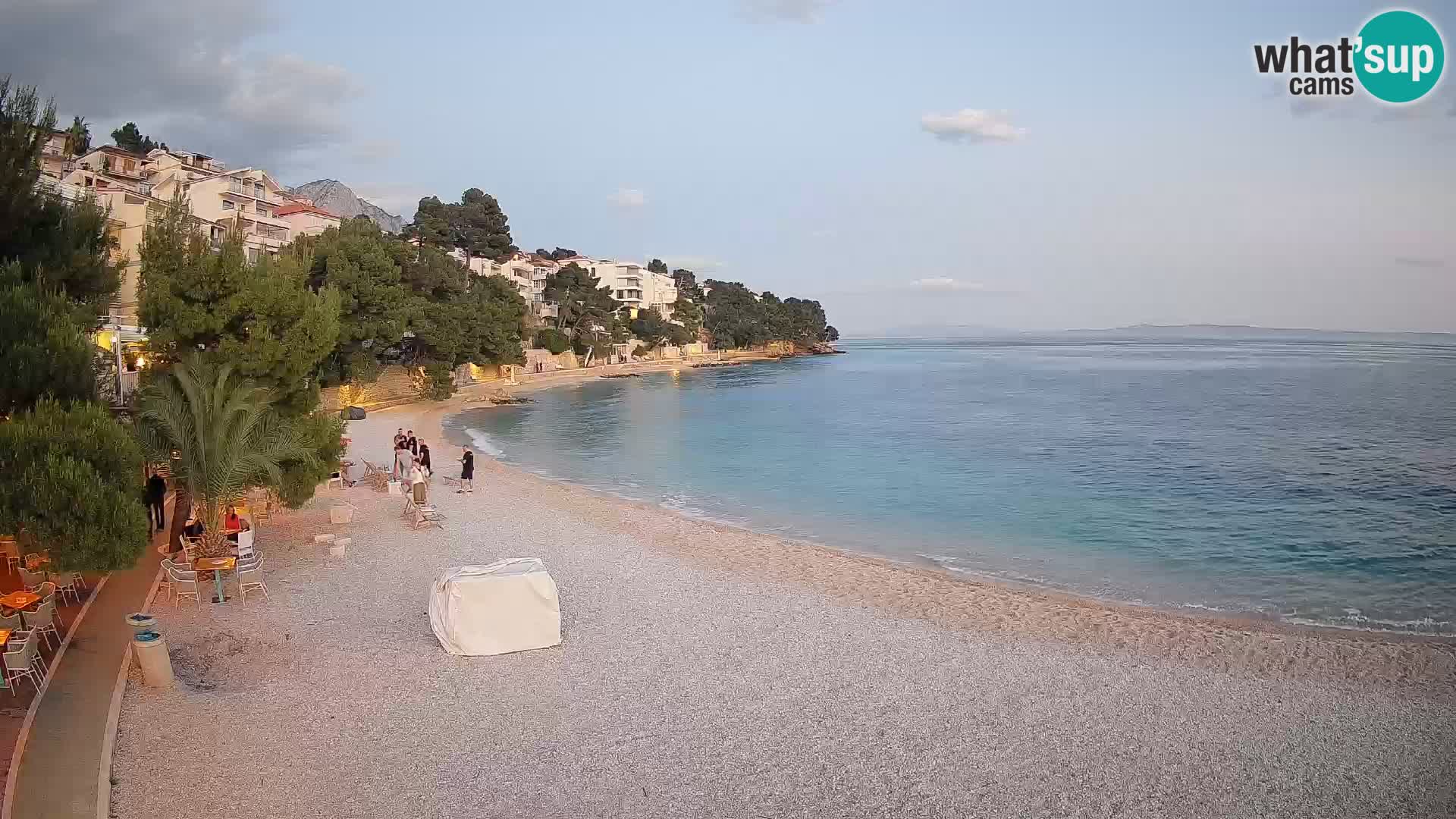 Webcam Plage Lučica Brela – Vue en direct sur la côte adriatique