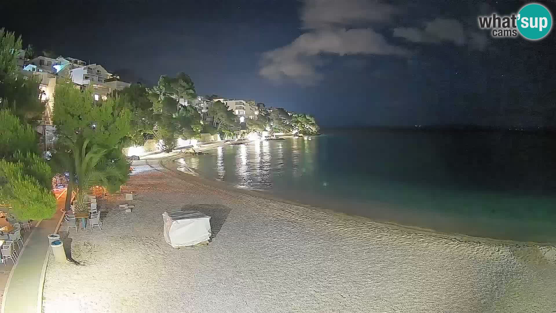 Webcam Lučica Strand Beach Brela – Liveblick von der Adriaküste