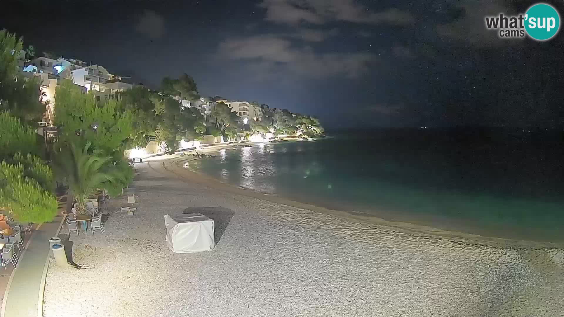 Web kamera Plaža Lučica Brela – Pogled uživo na jadransku obalu