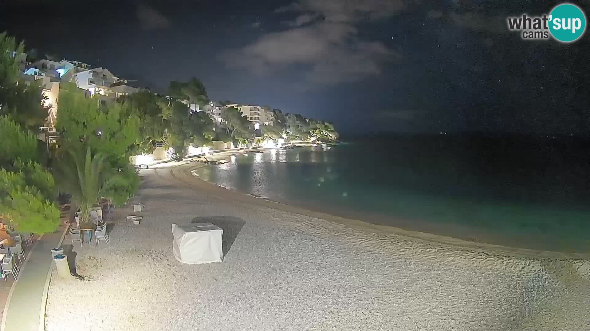 Web kamera Plaža Lučica Brela – Pogled uživo na jadransku obalu