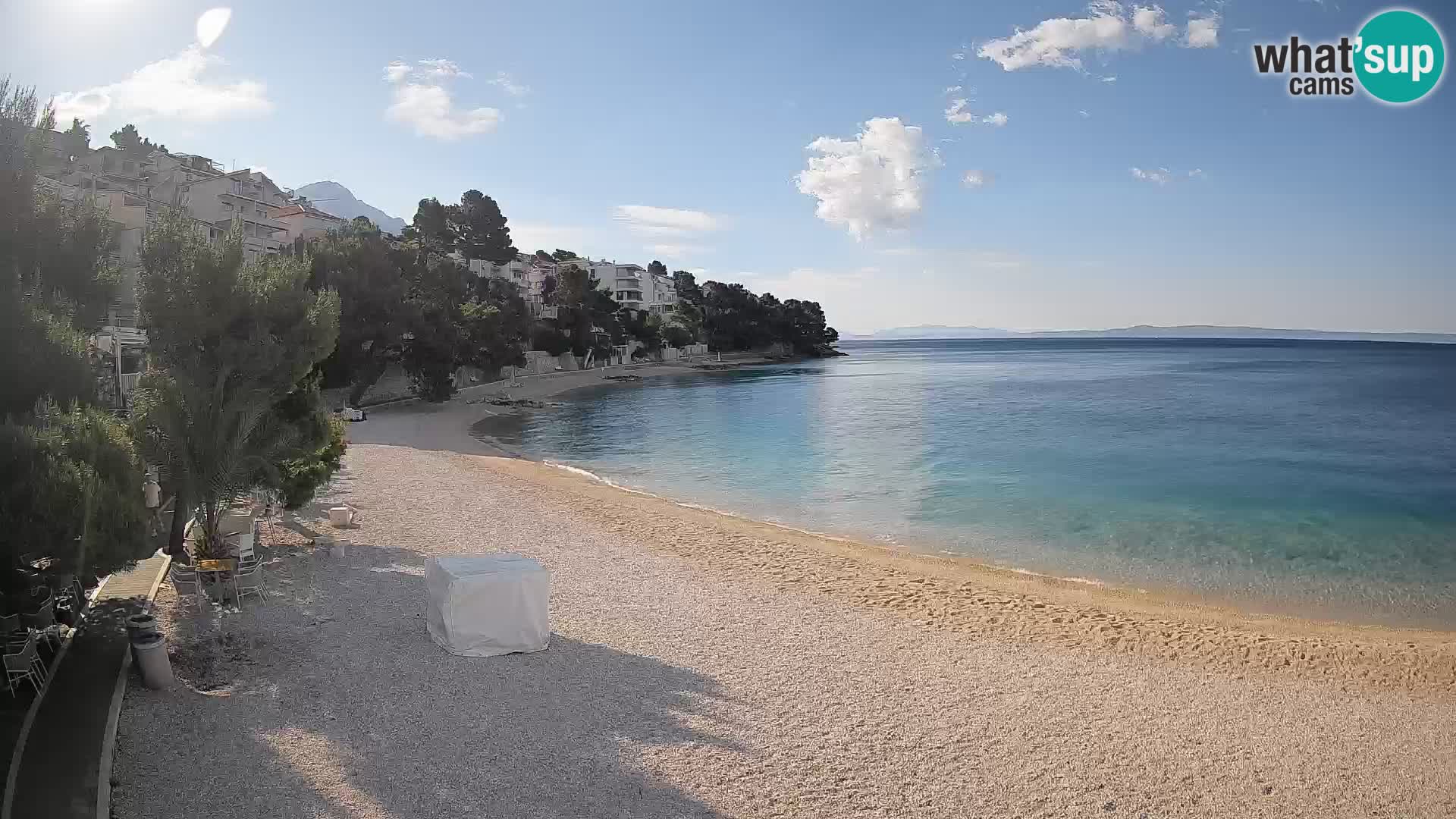 Spletna kamera Plaža Lučica Brela – Pogled v živo na Jadransko obalo