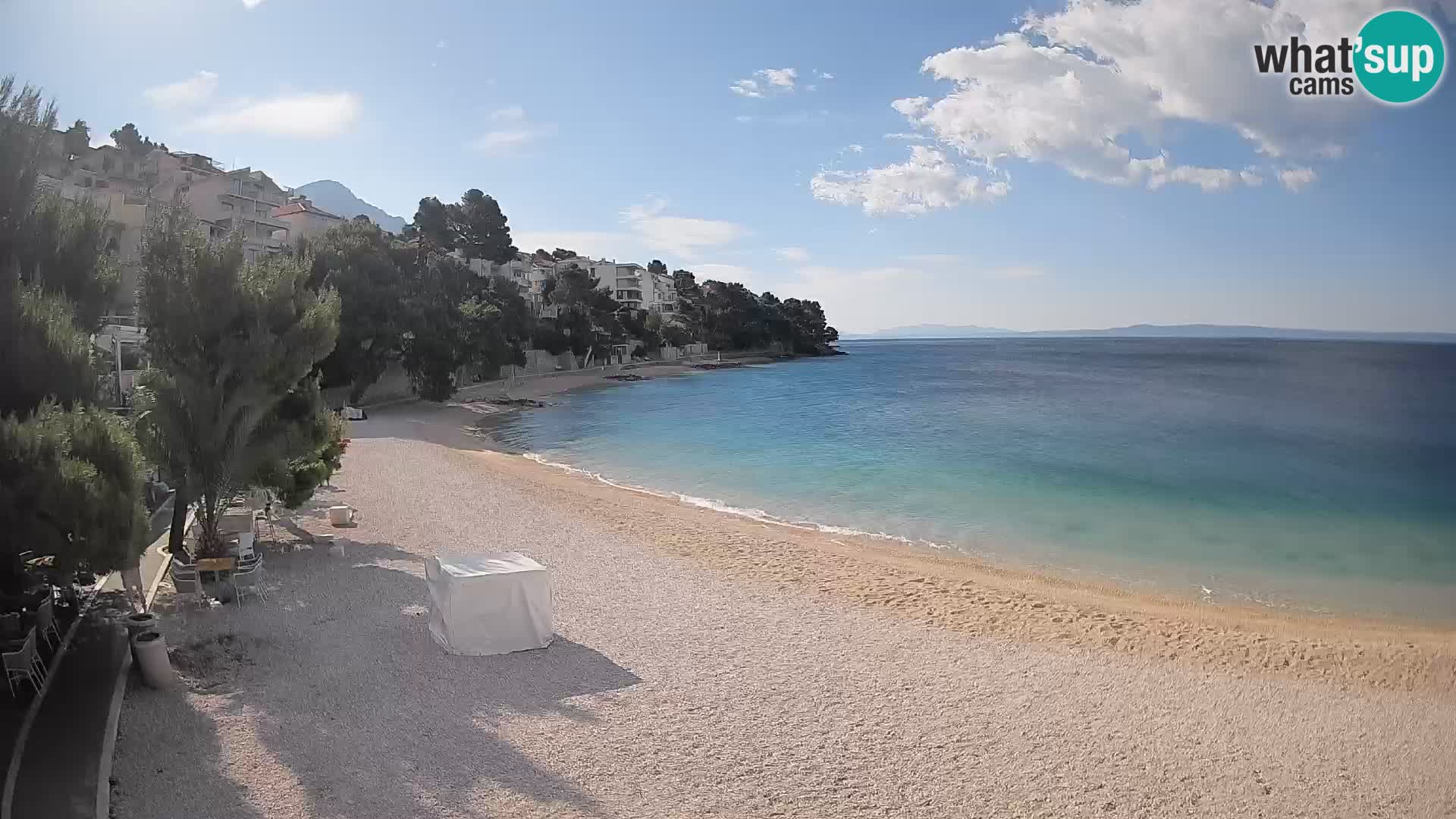 Webcam Spiaggia Lučica Brela – Vista live sulla costa adriatica