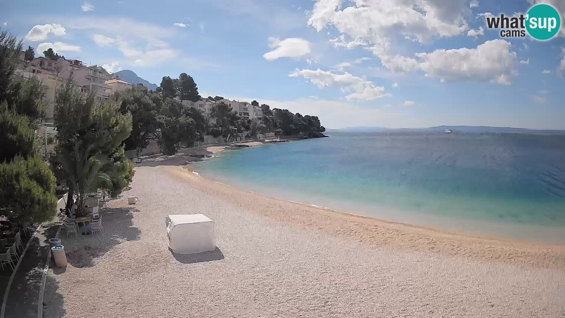 Webcam Lučica Strand Beach Brela – Liveblick von der Adriaküste