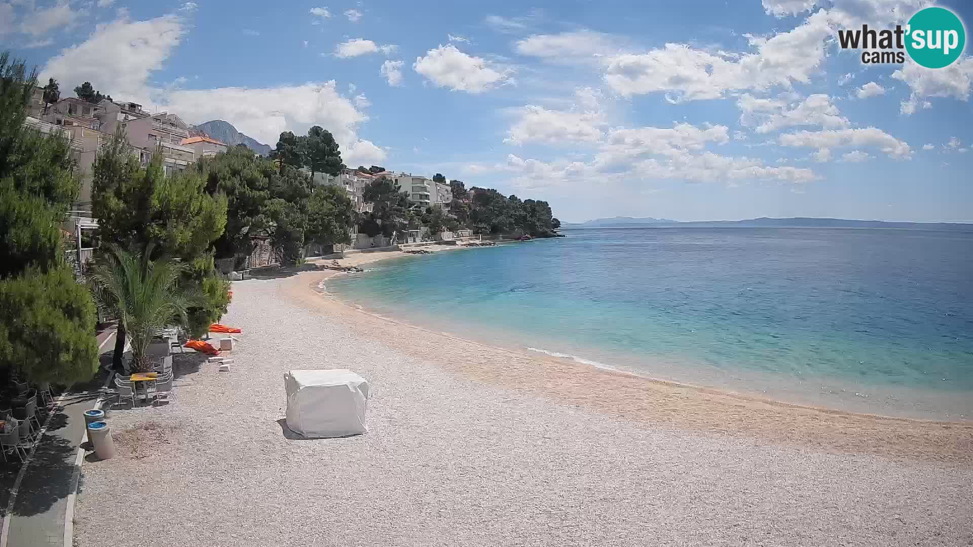Webcam Plage Lučica Brela – Vue en direct sur la côte adriatique