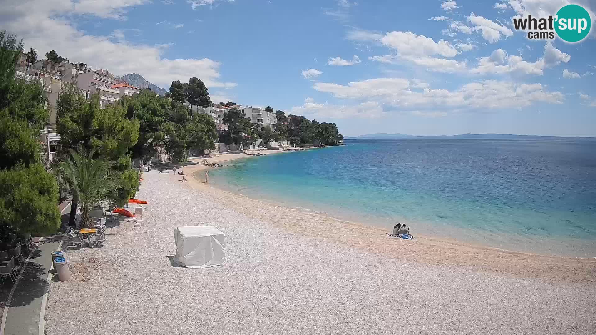 Webcam Lučica Strand Beach Brela – Liveblick von der Adriaküste