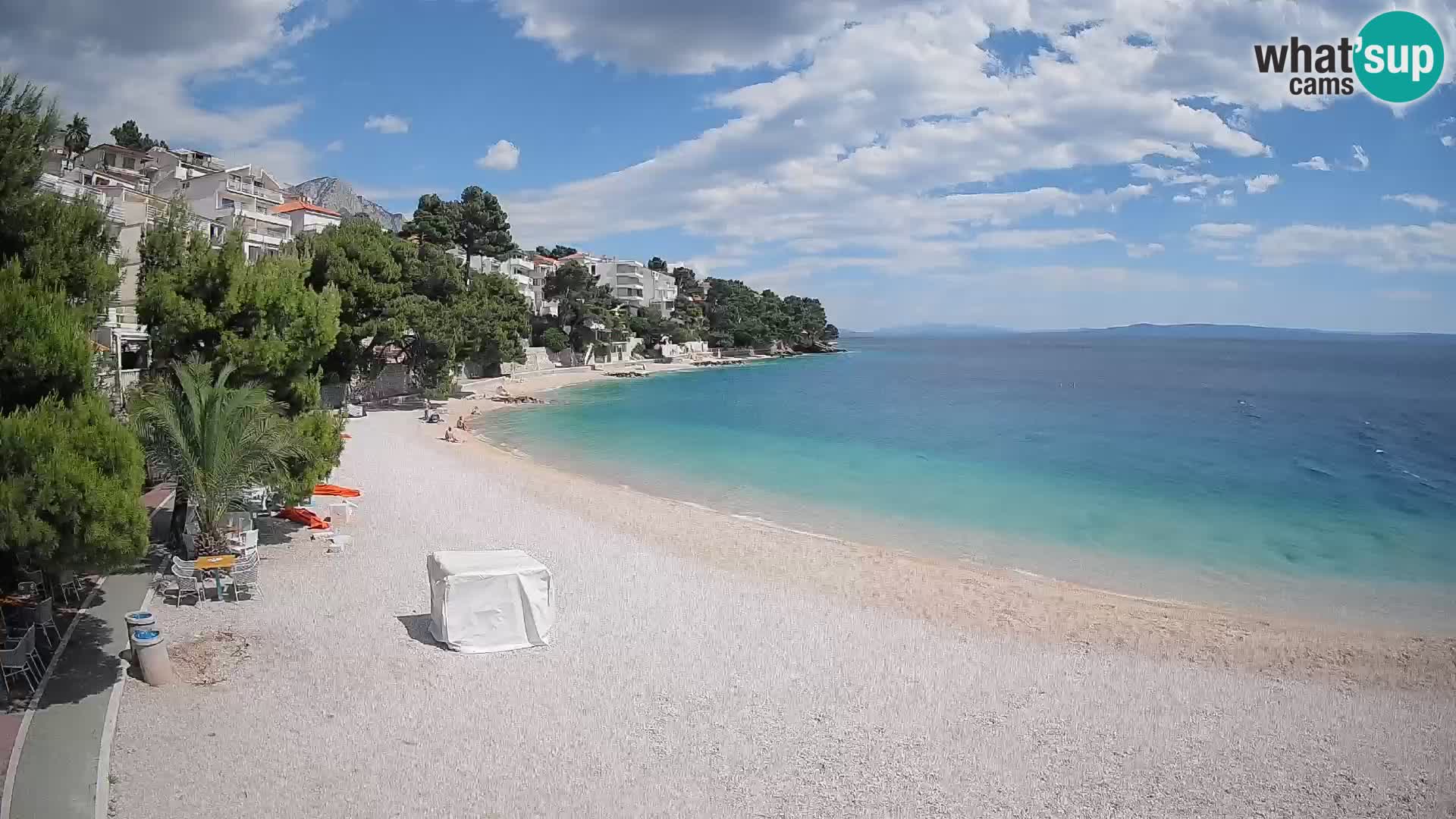 Webcam Plage Lučica Brela – Vue en direct sur la côte adriatique