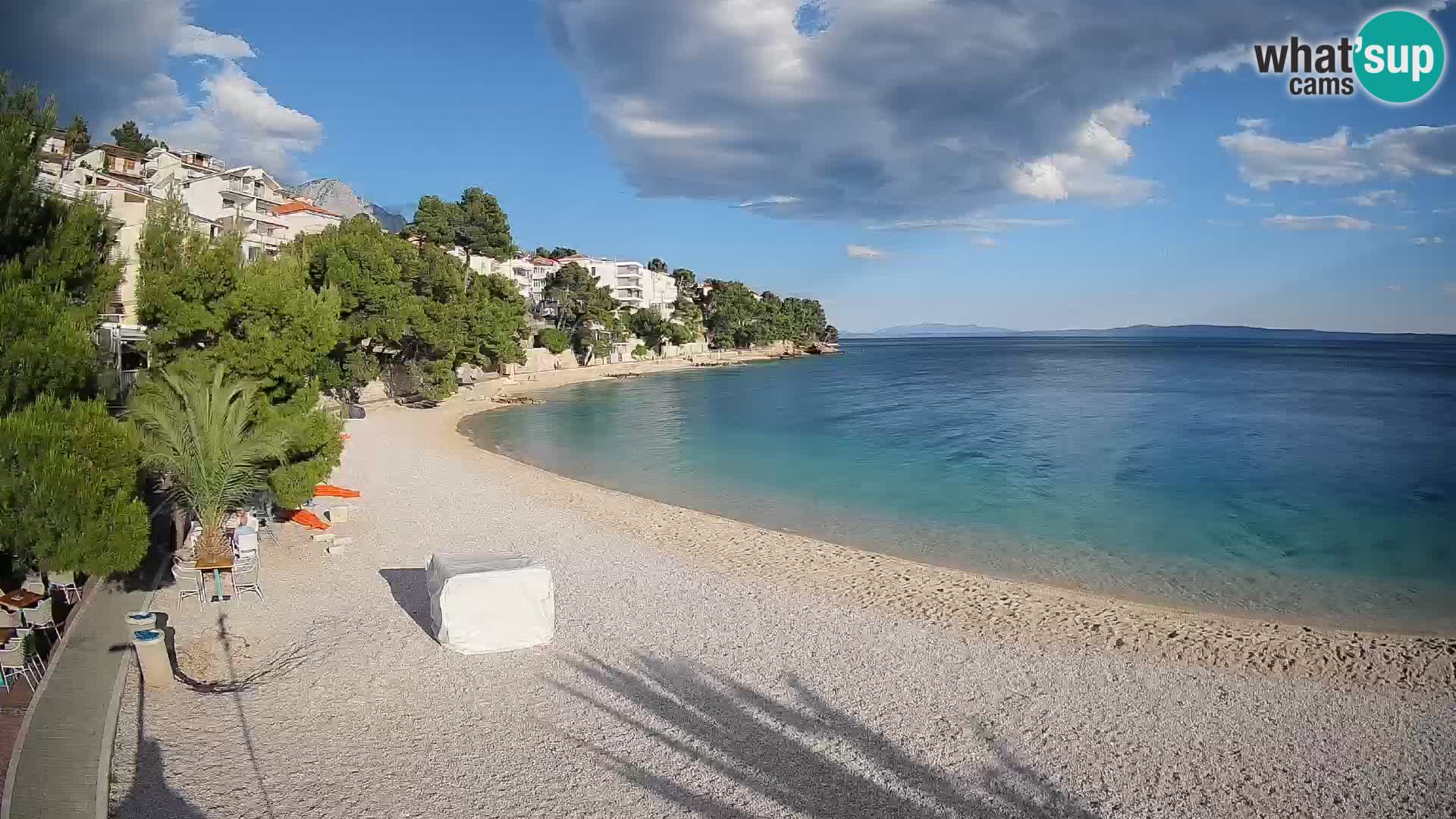 Webcam Plage Lučica Brela – Vue en direct sur la côte adriatique
