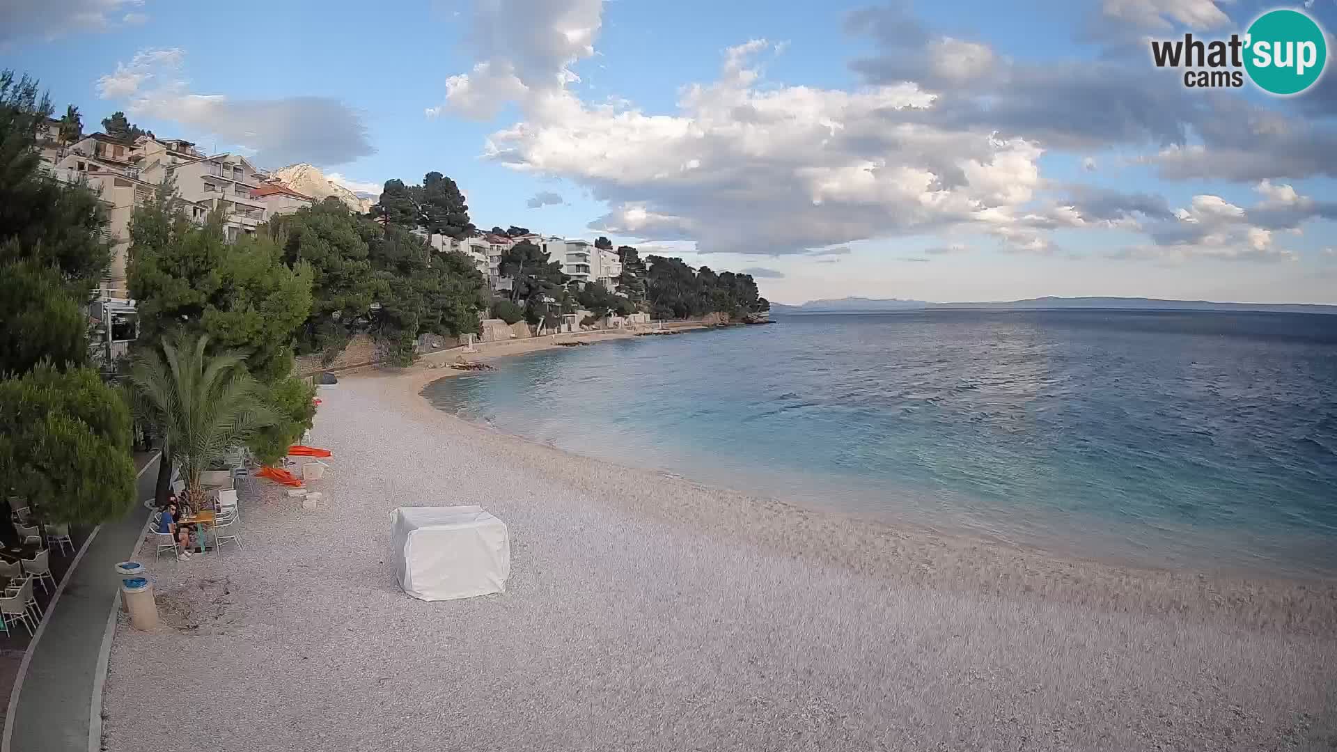 Webcam Lučica Strand Beach Brela – Liveblick von der Adriaküste