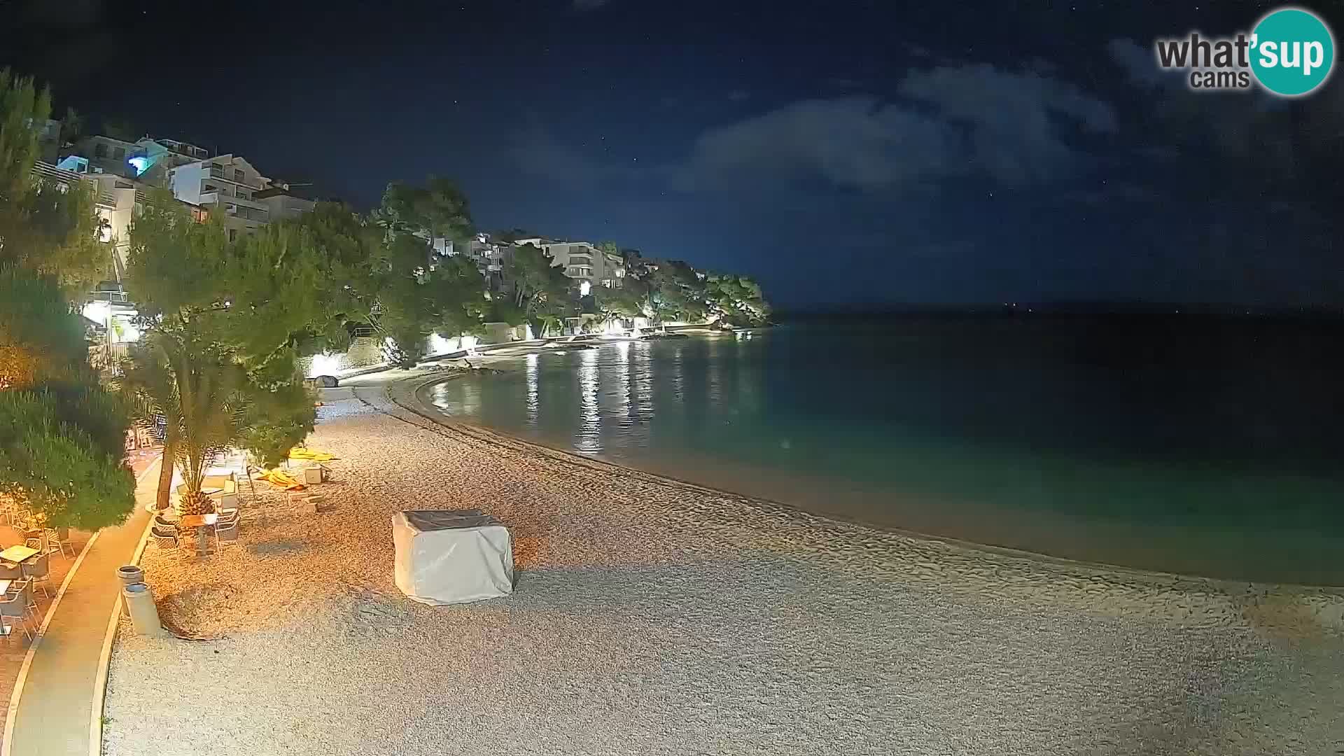 Webcam Lučica Strand Beach Brela – Liveblick von der Adriaküste