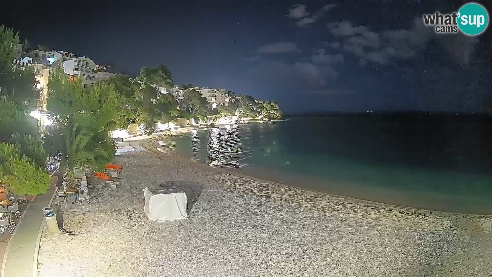 Webcam Plage Lučica Brela – Vue en direct sur la côte adriatique