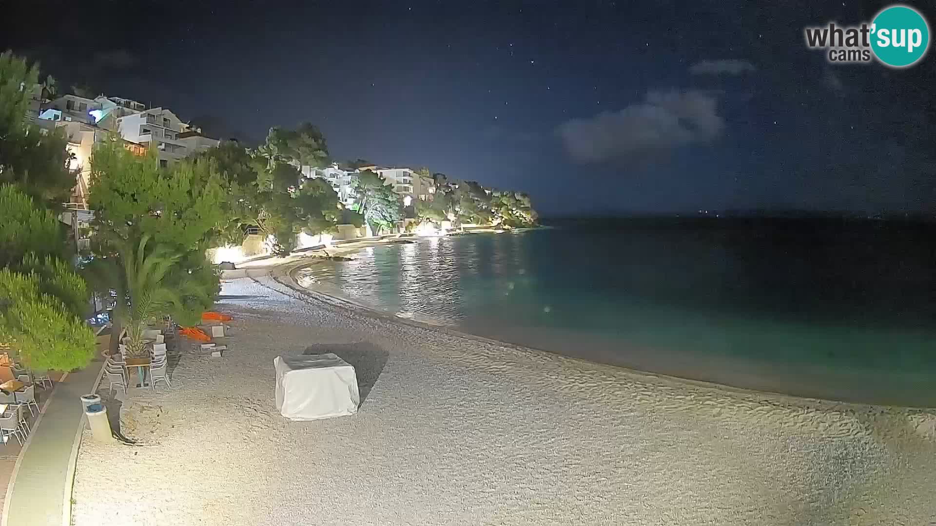 Web kamera Plaža Lučica Brela – Pogled uživo na jadransku obalu