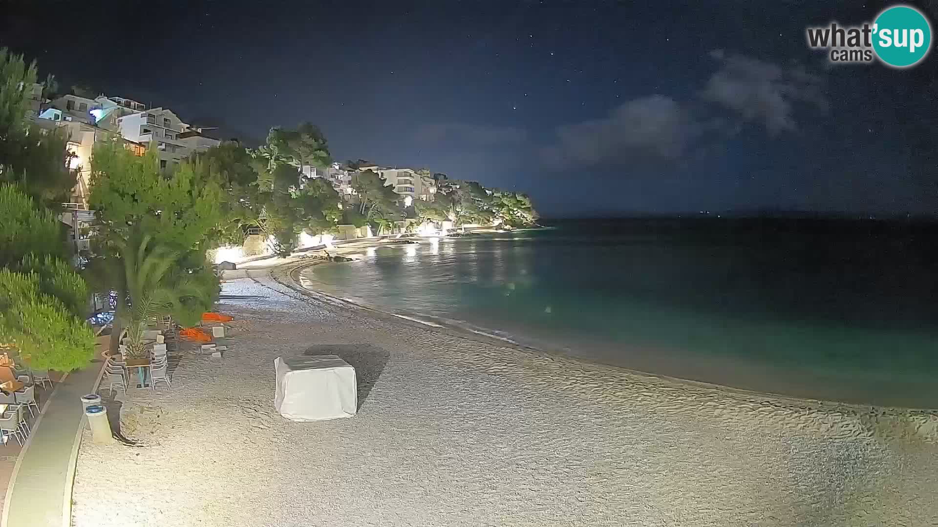 Webcam Lučica Strand Beach Brela – Liveblick von der Adriaküste