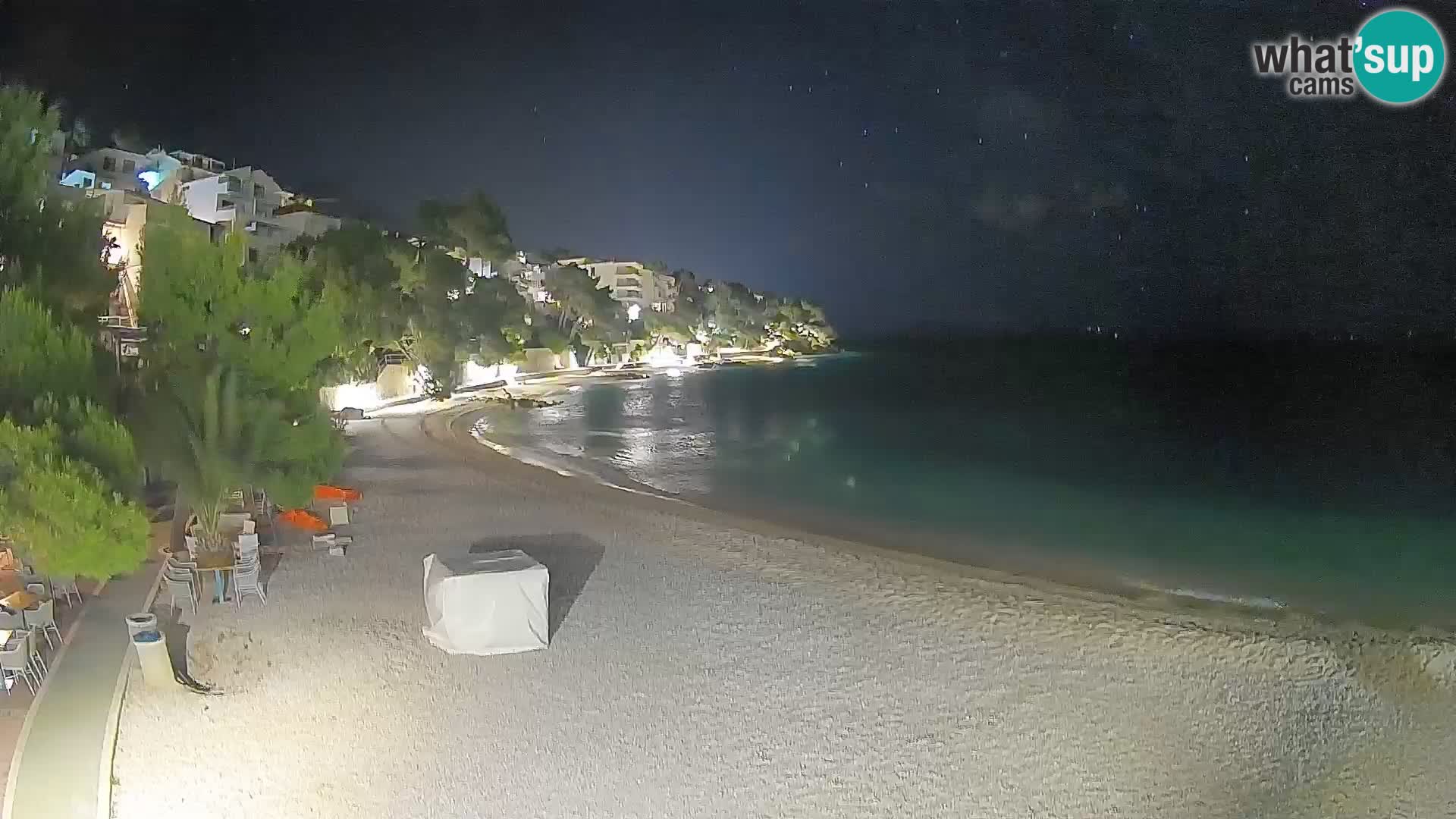 Web kamera Plaža Lučica Brela – Pogled uživo na jadransku obalu