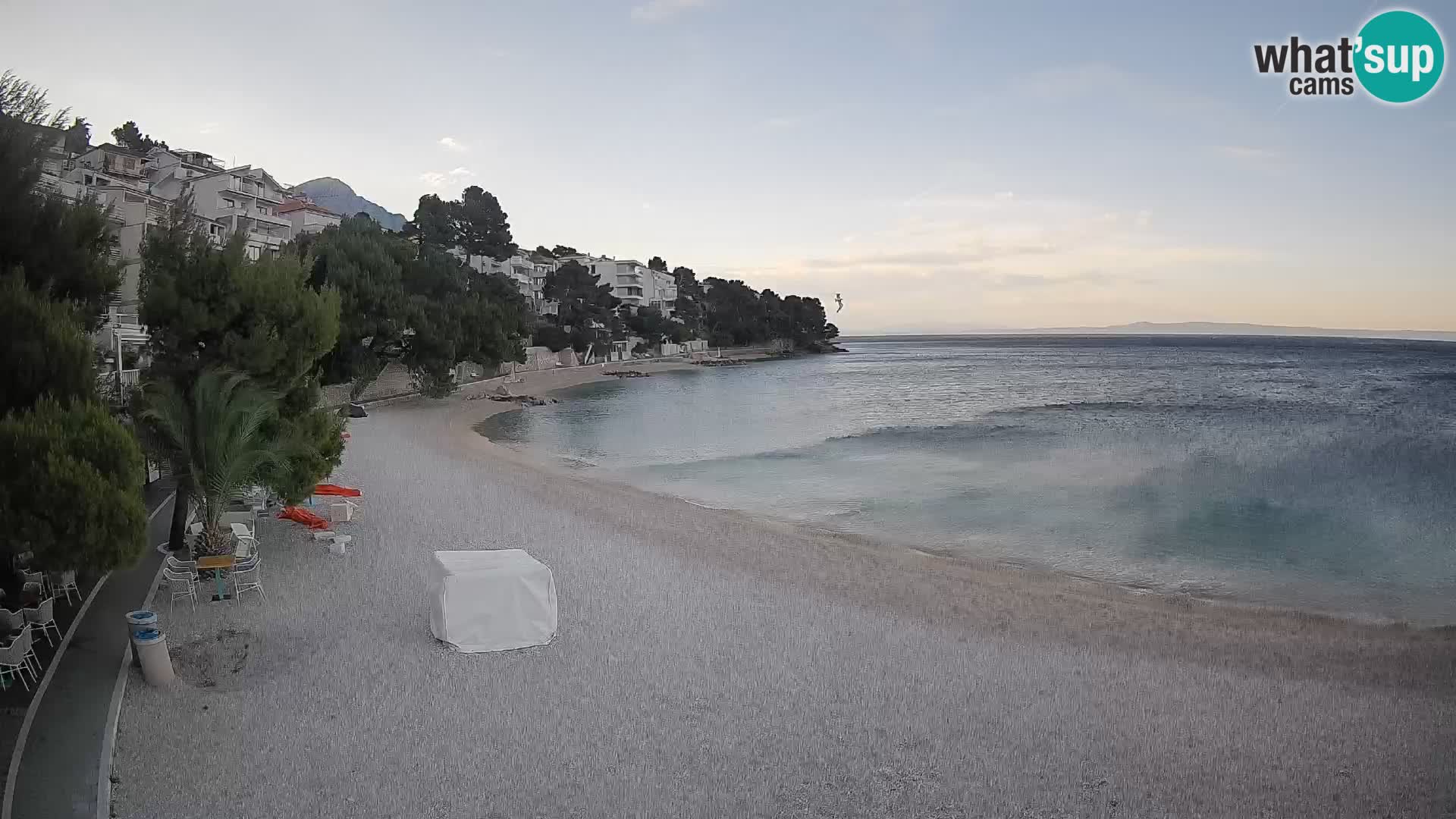 Webcam Plage Lučica Brela – Vue en direct sur la côte adriatique
