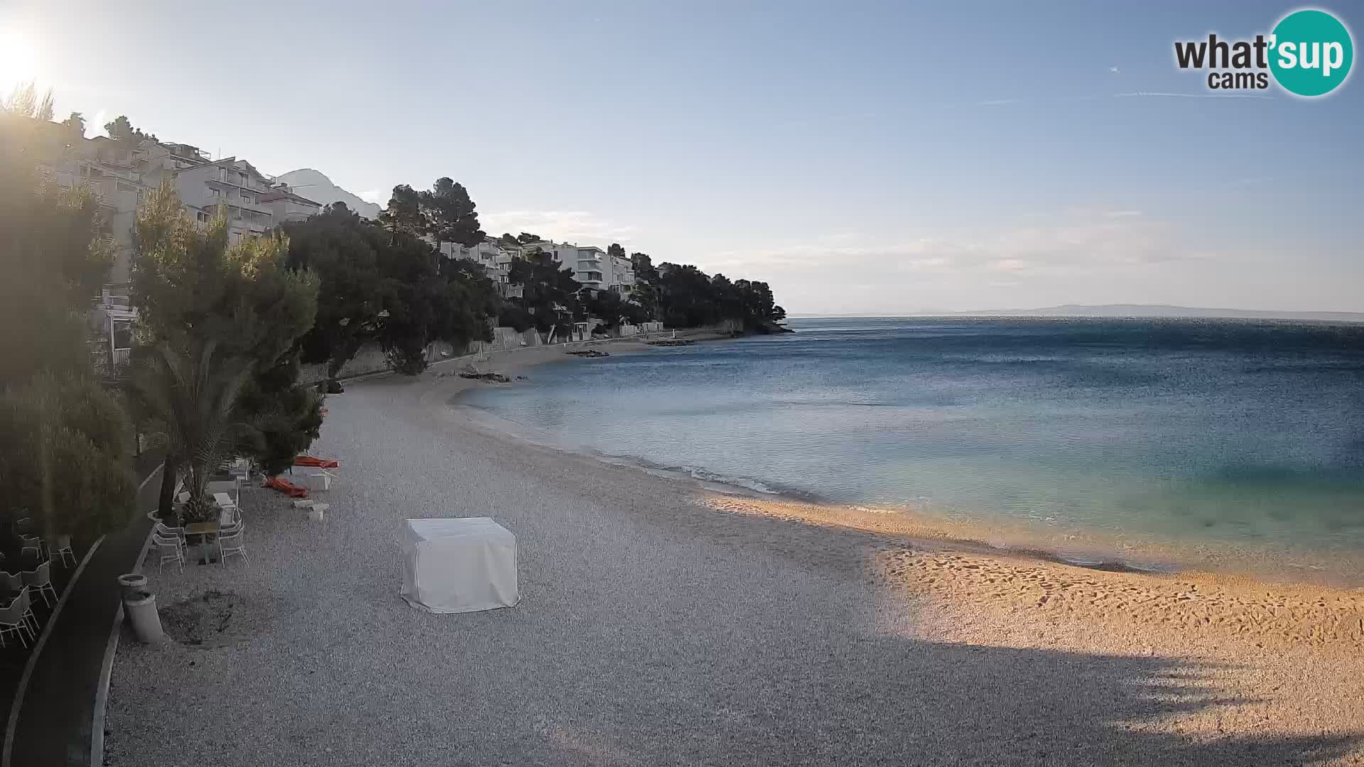 Webcam Lučica Strand Beach Brela – Liveblick von der Adriaküste