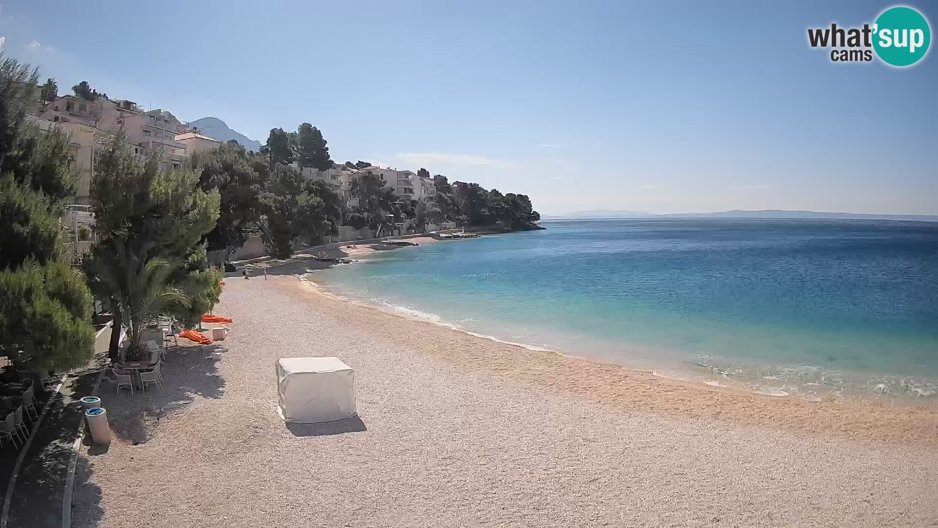 Spletna kamera Plaža Lučica Brela – Pogled v živo na Jadransko obalo