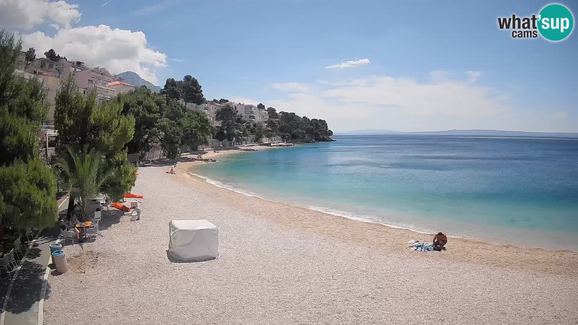 Spletna kamera Plaža Lučica Brela – Pogled v živo na Jadransko obalo