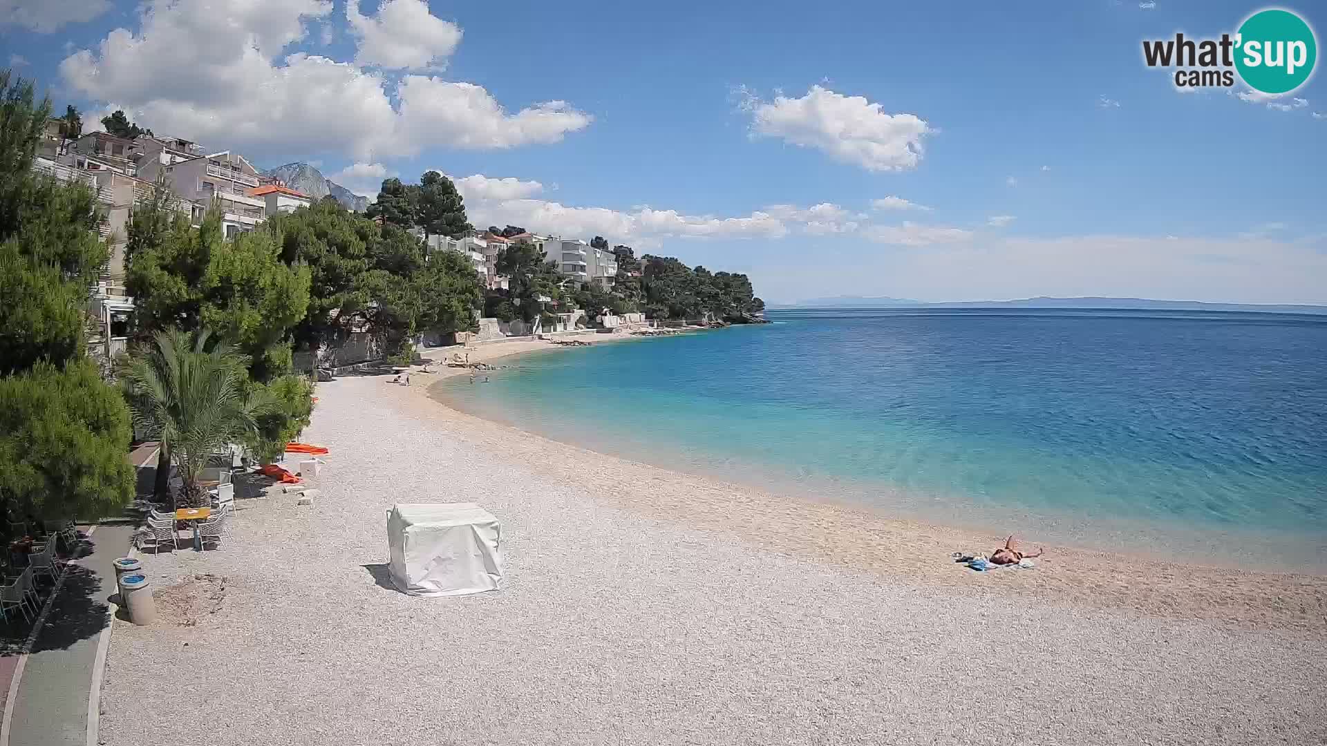 Webcam Spiaggia Lučica Brela – Vista live sulla costa adriatica