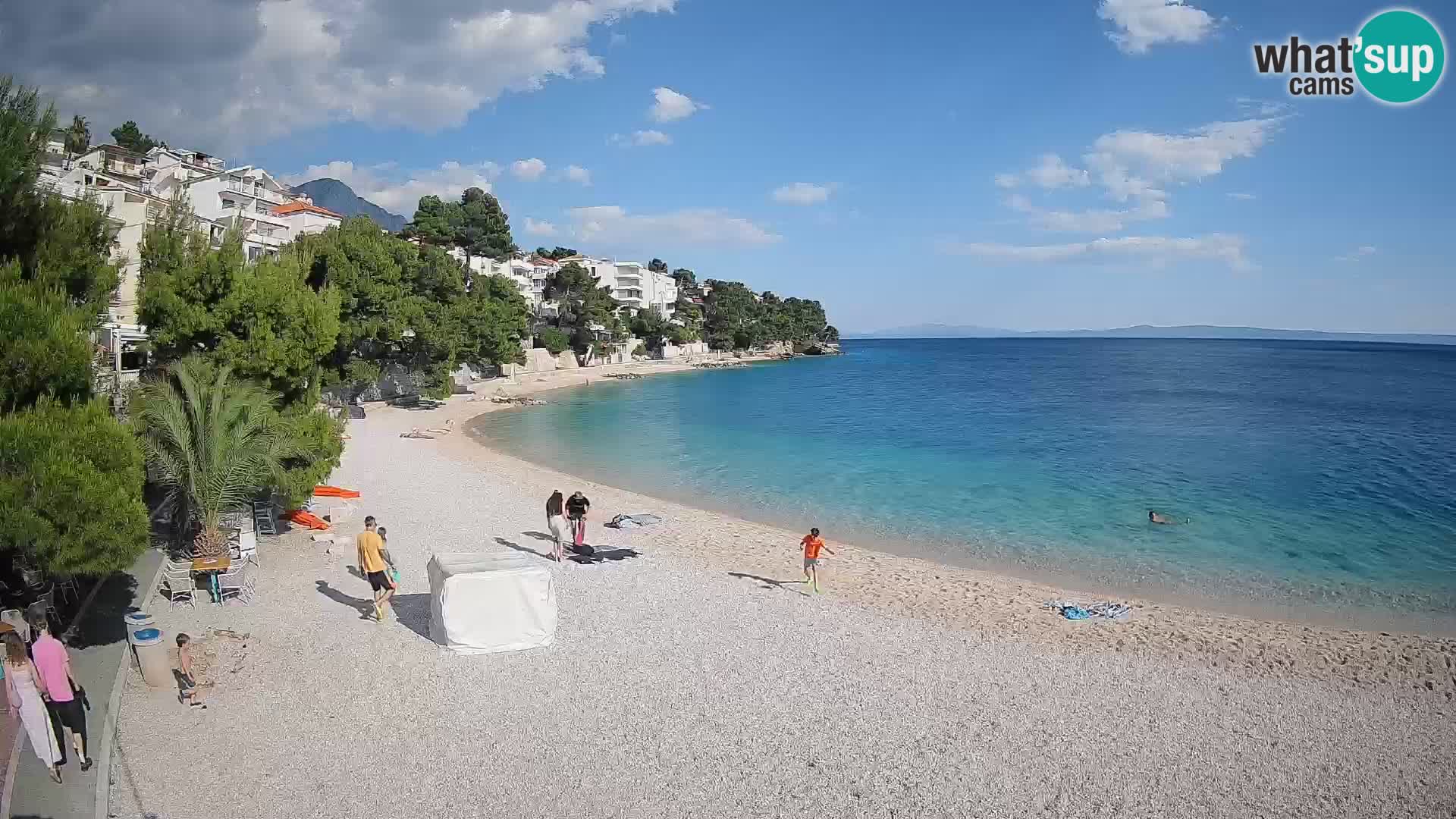 Webcam Plage Lučica Brela – Vue en direct sur la côte adriatique