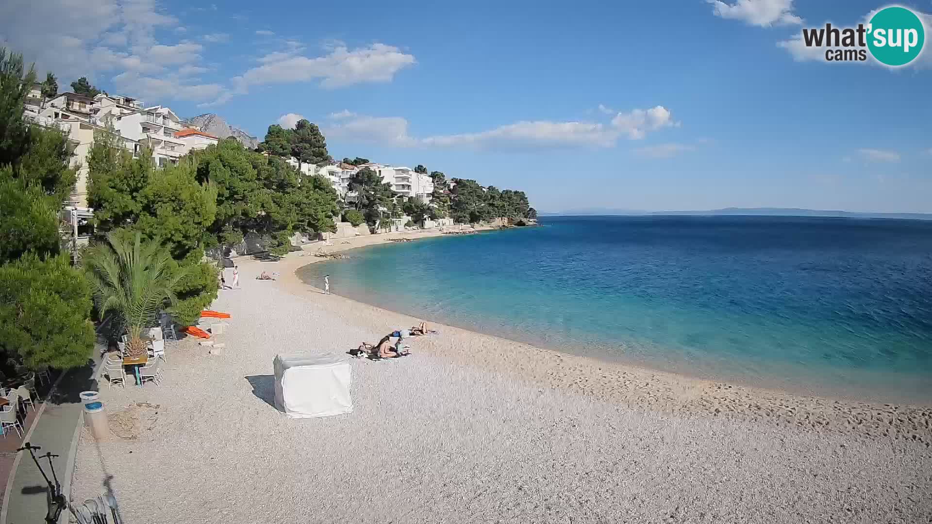 Spletna kamera Plaža Lučica Brela – Pogled v živo na Jadransko obalo