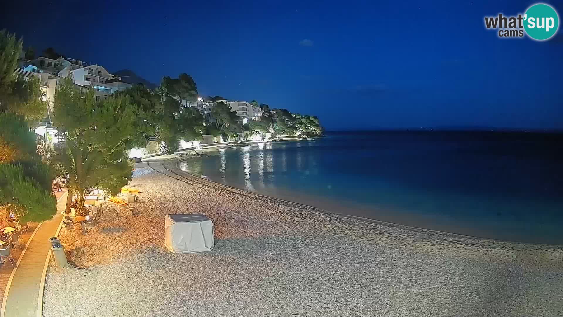 Webcam Lučica Strand Beach Brela – Liveblick von der Adriaküste