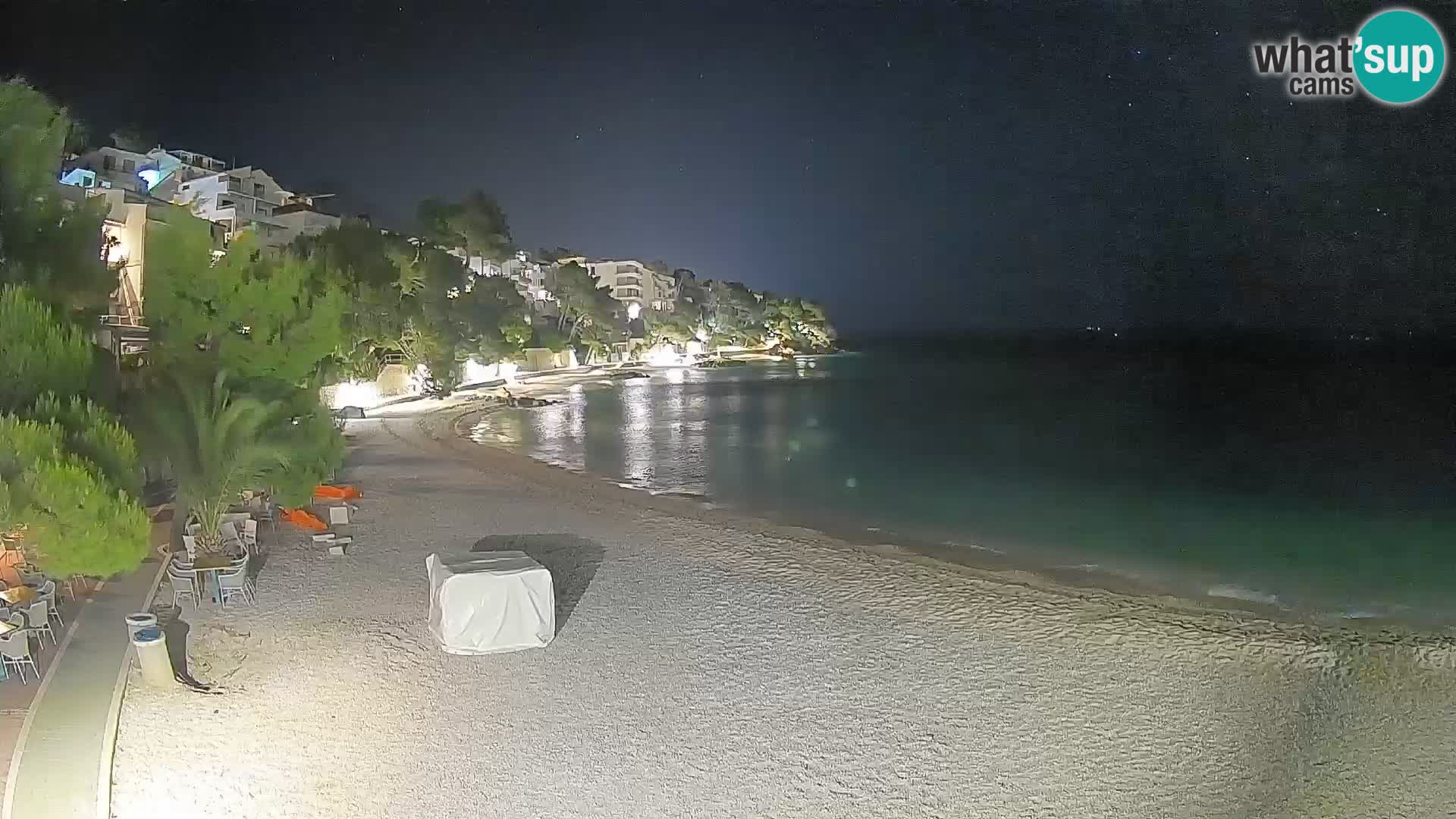 Webcam Plage Lučica Brela – Vue en direct sur la côte adriatique