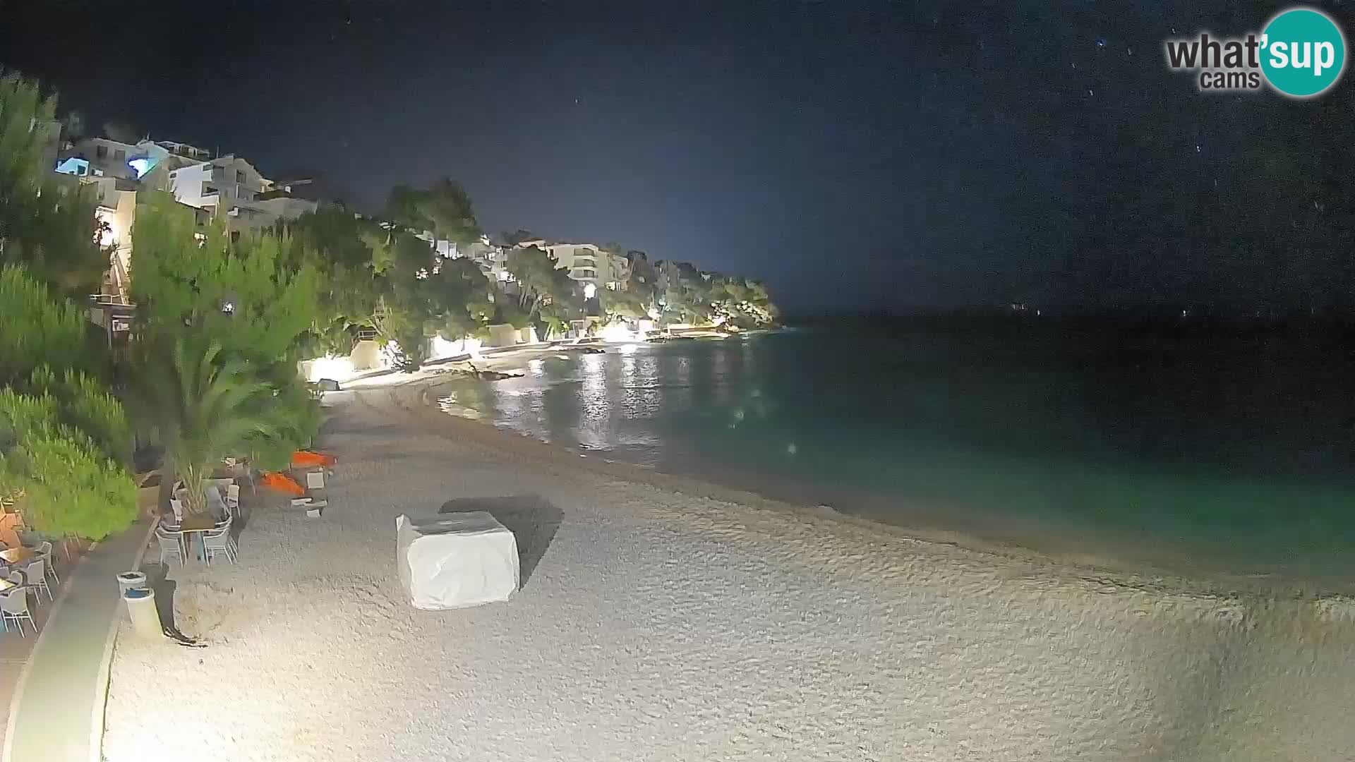 Spletna kamera Plaža Lučica Brela – Pogled v živo na Jadransko obalo