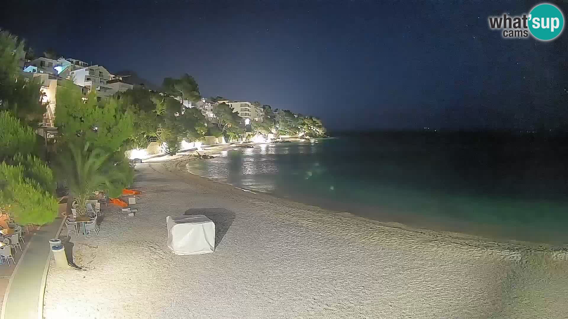 Webcam Lučica Strand Beach Brela – Liveblick von der Adriaküste