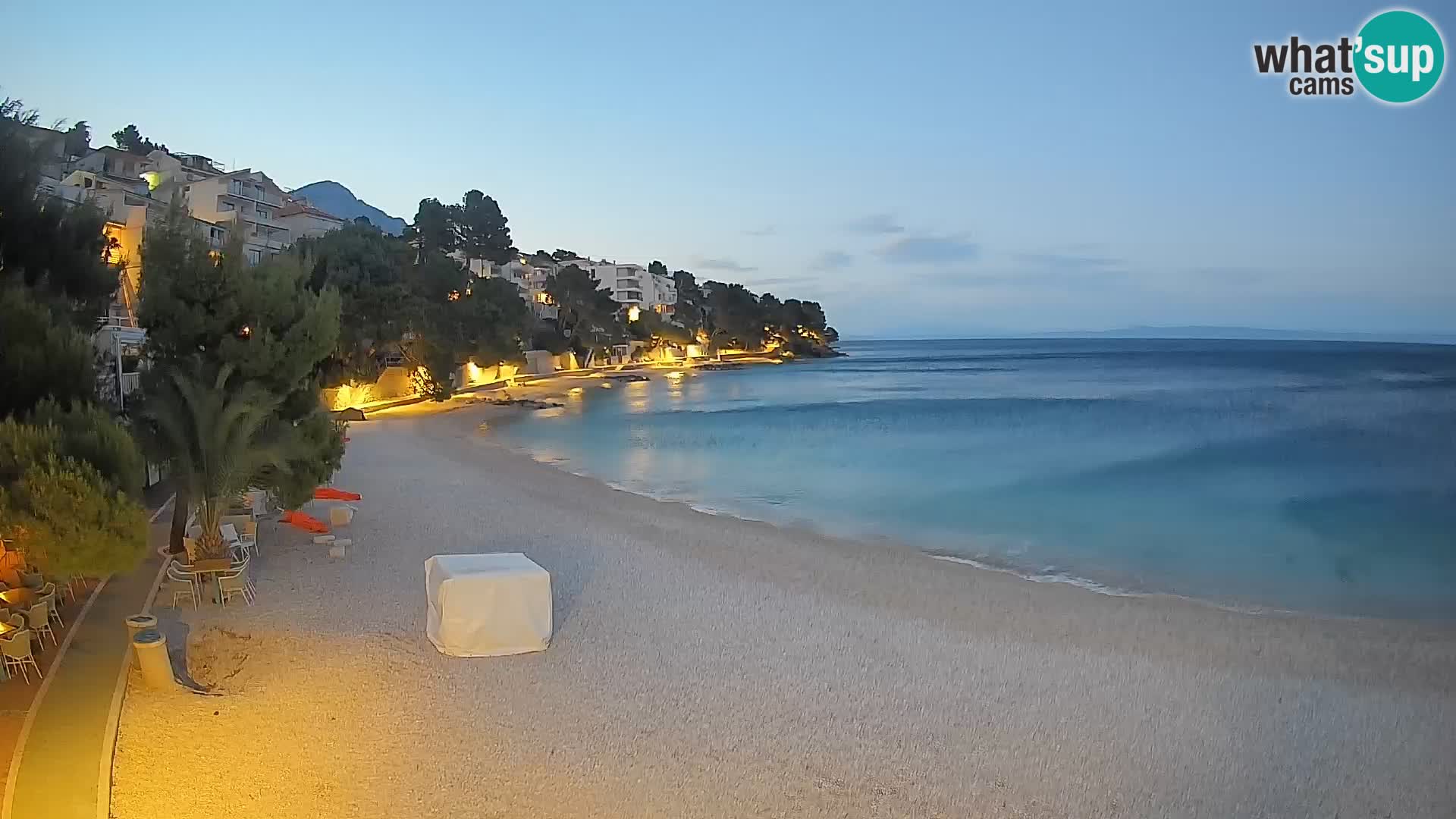 Spletna kamera Plaža Lučica Brela – Pogled v živo na Jadransko obalo
