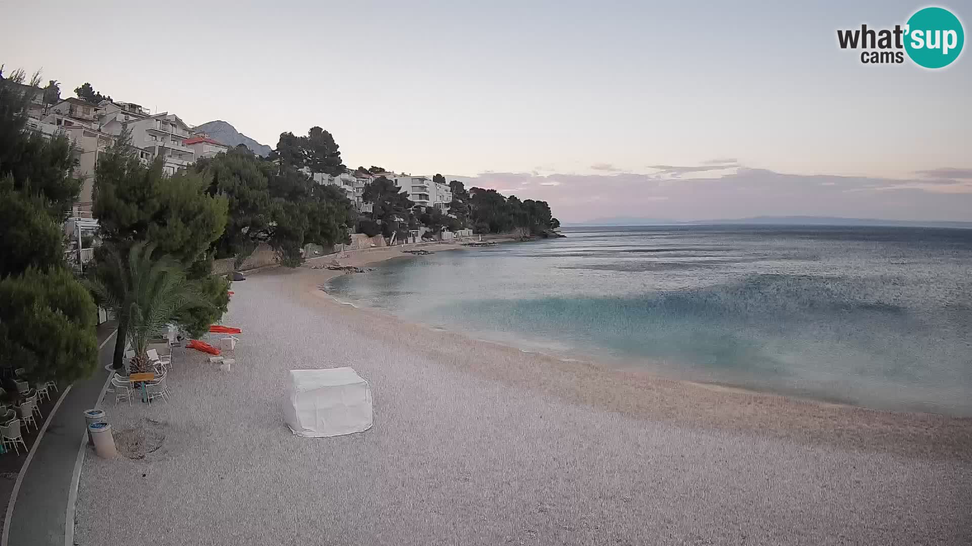 Webcam Plage Lučica Brela – Vue en direct sur la côte adriatique