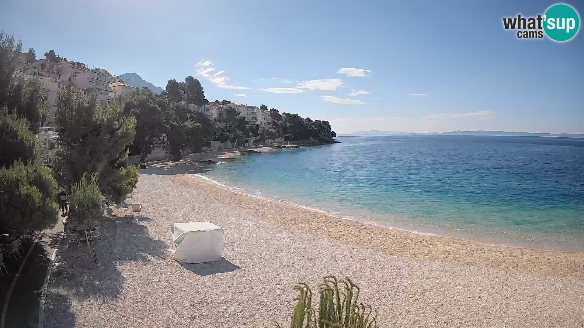 Spletna kamera Plaža Lučica Brela – Pogled v živo na Jadransko obalo