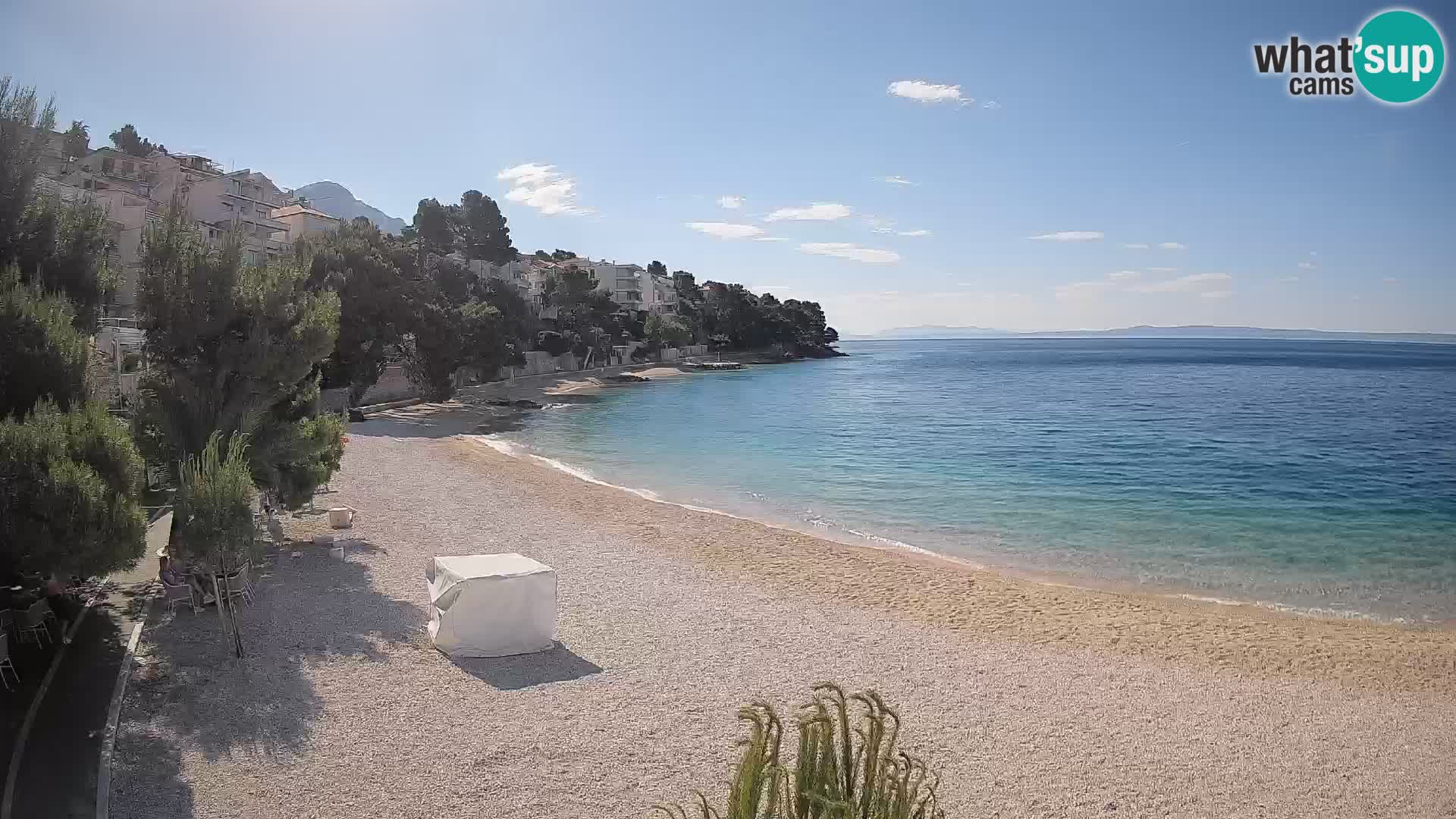 Webcam Lučica Strand Beach Brela – Liveblick von der Adriaküste