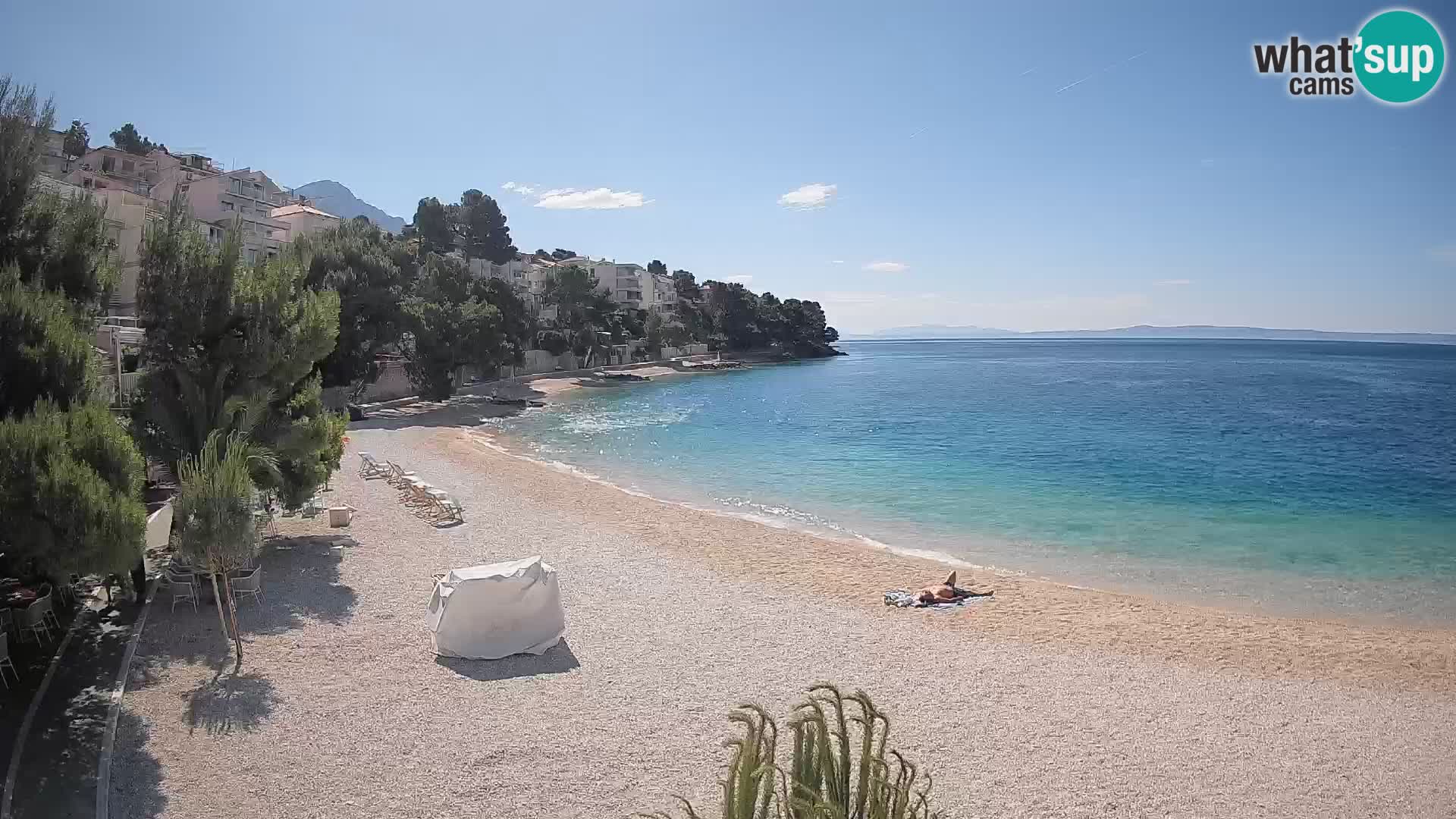 Webcam Playa Lučica Brela – Vista en directo de la costa adriática