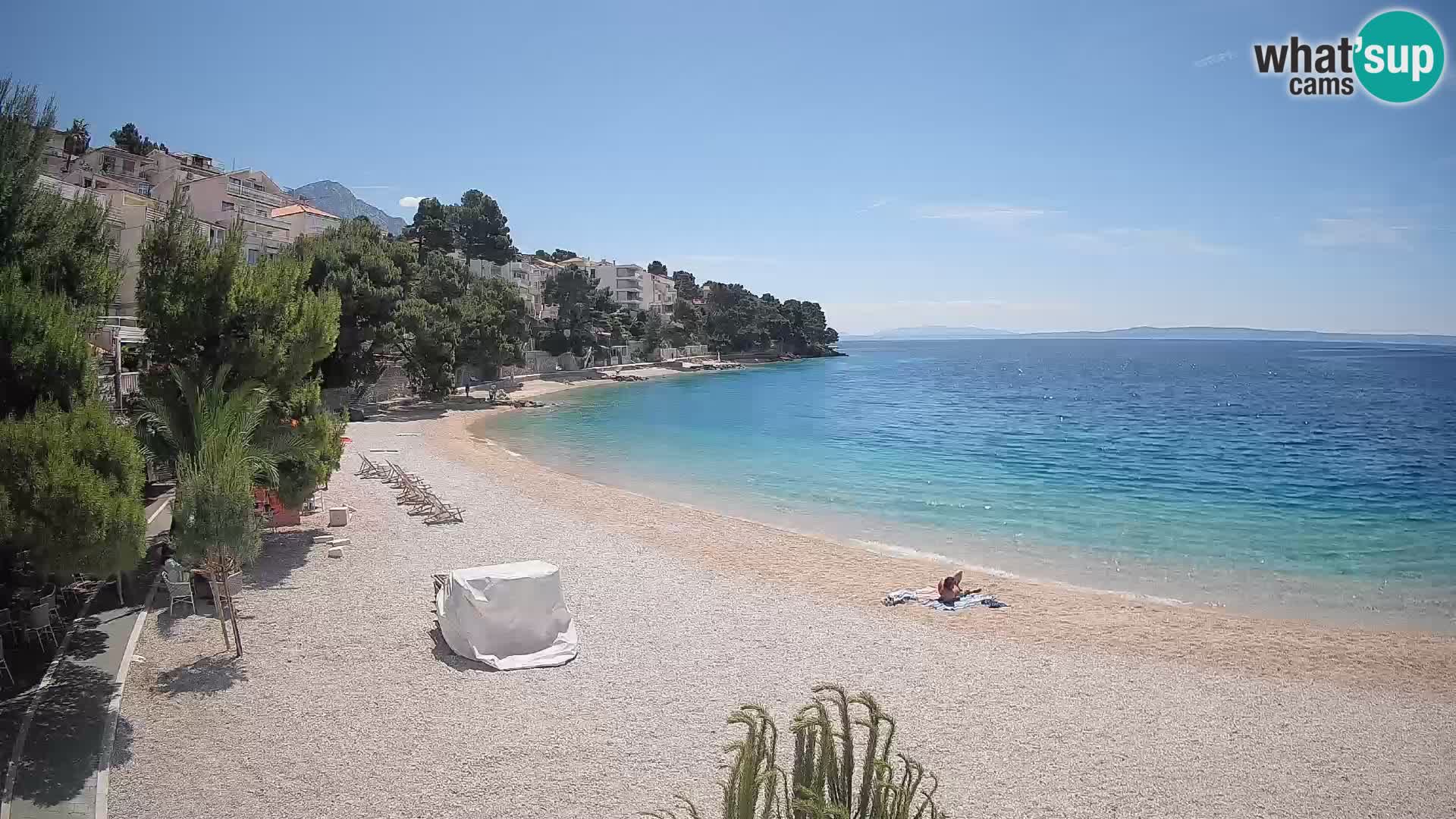 Webcam Plage Lučica Brela – Vue en direct sur la côte adriatique