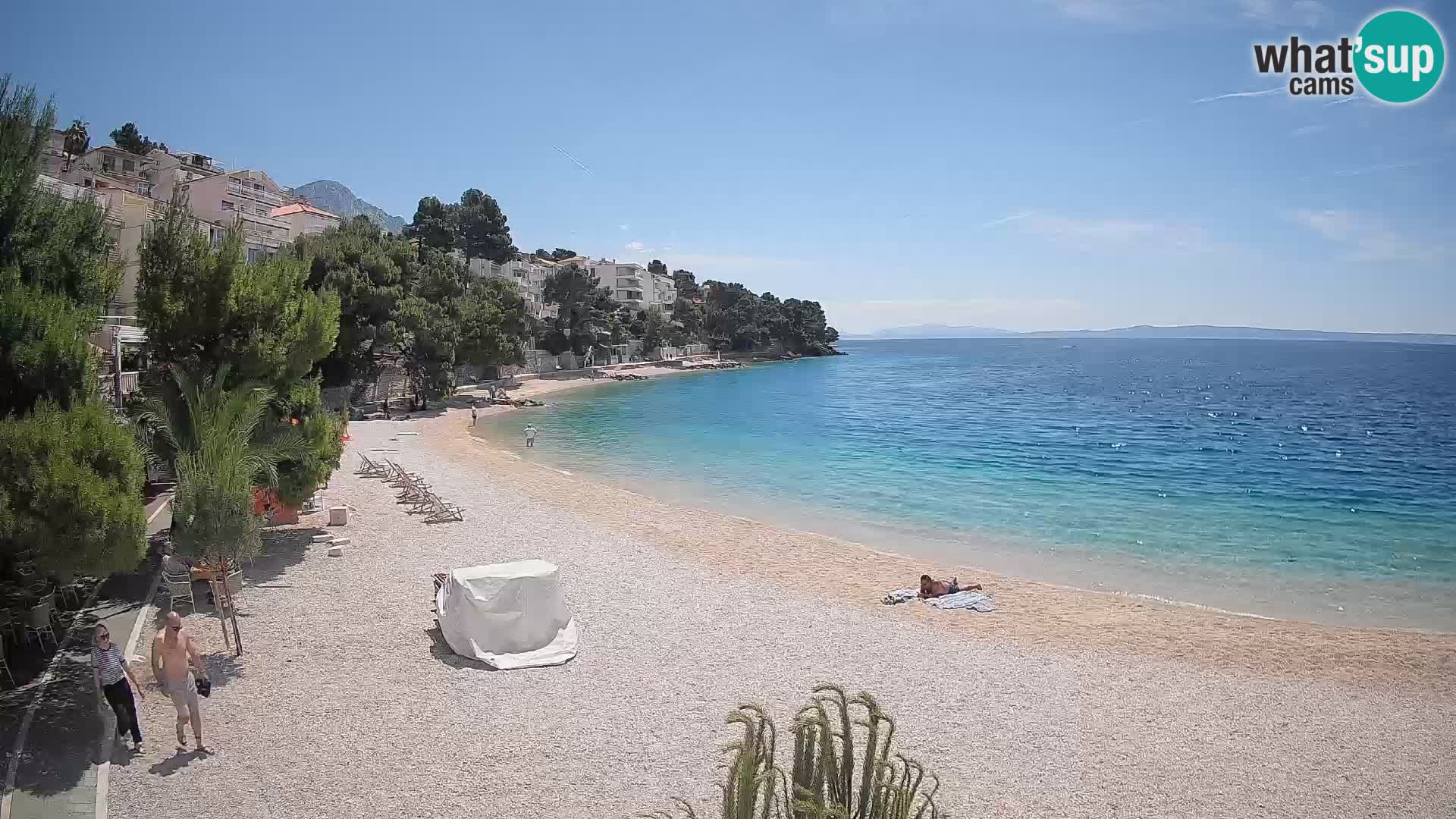 Webcam Lučica Strand Beach Brela – Liveblick von der Adriaküste