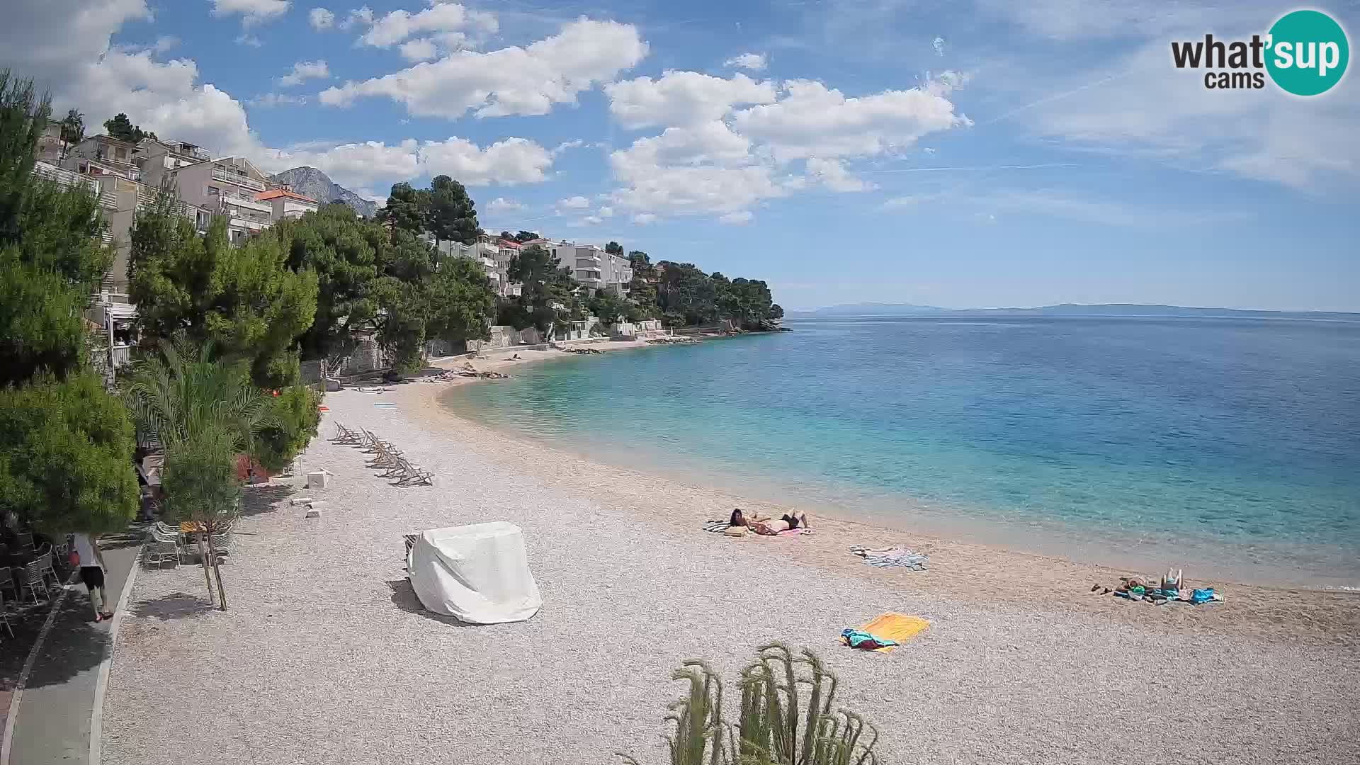Webcam Lučica Strand Beach Brela – Liveblick von der Adriaküste