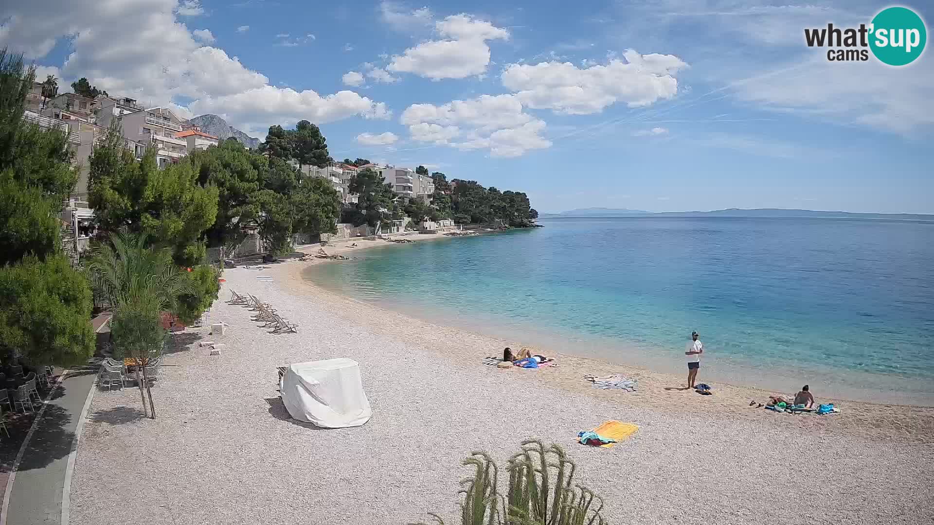 Webcam Lučica Strand Beach Brela – Liveblick von der Adriaküste