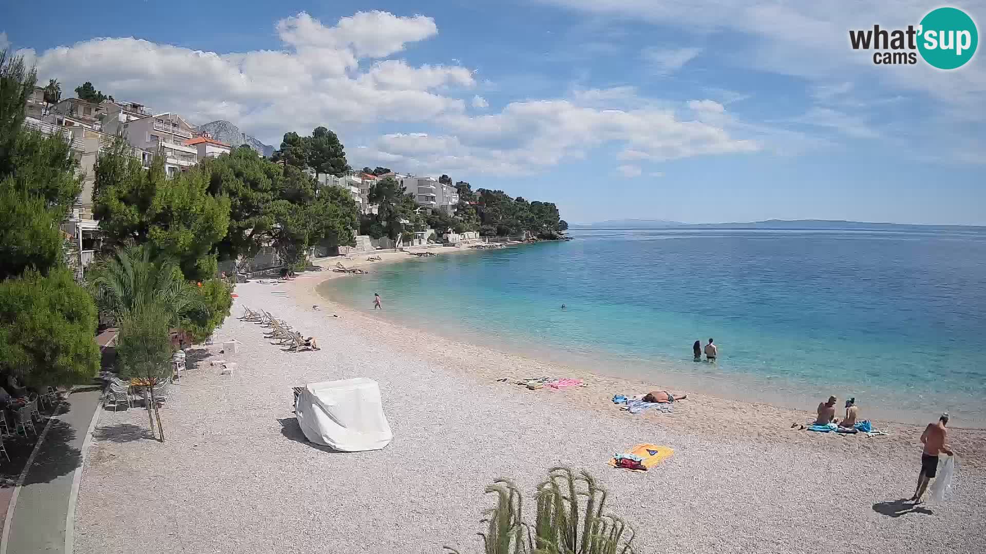 Webcam Lučica Strand Beach Brela – Liveblick von der Adriaküste