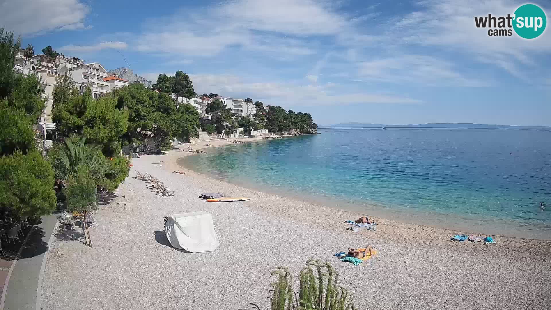 Webcam Plage Lučica Brela – Vue en direct sur la côte adriatique