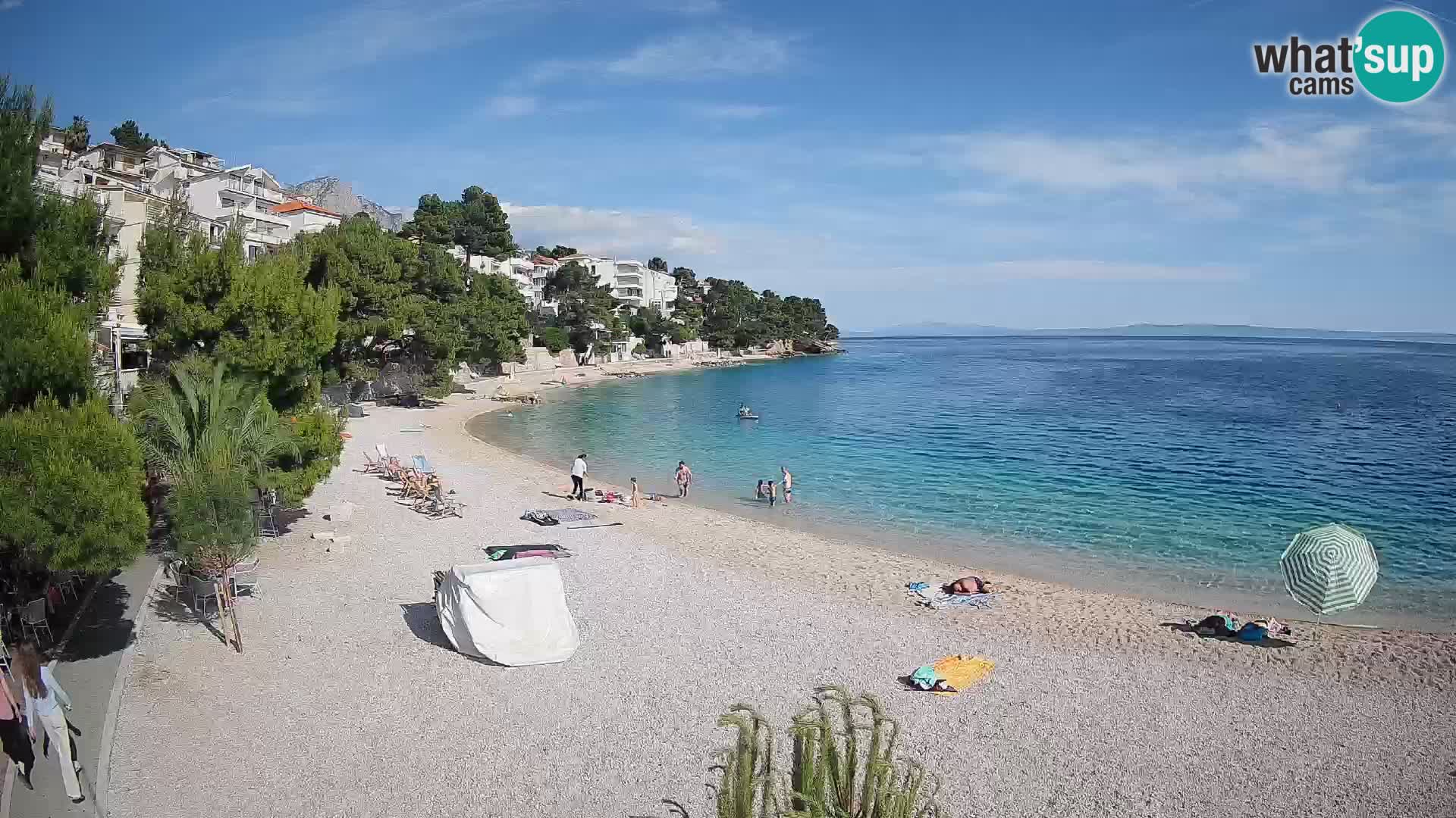 Webcam Lučica Strand Beach Brela – Liveblick von der Adriaküste