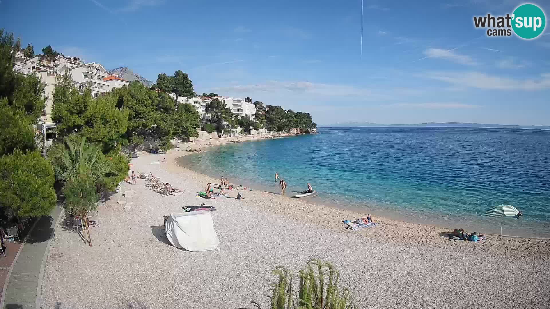 Webcam Lučica Strand Beach Brela – Liveblick von der Adriaküste