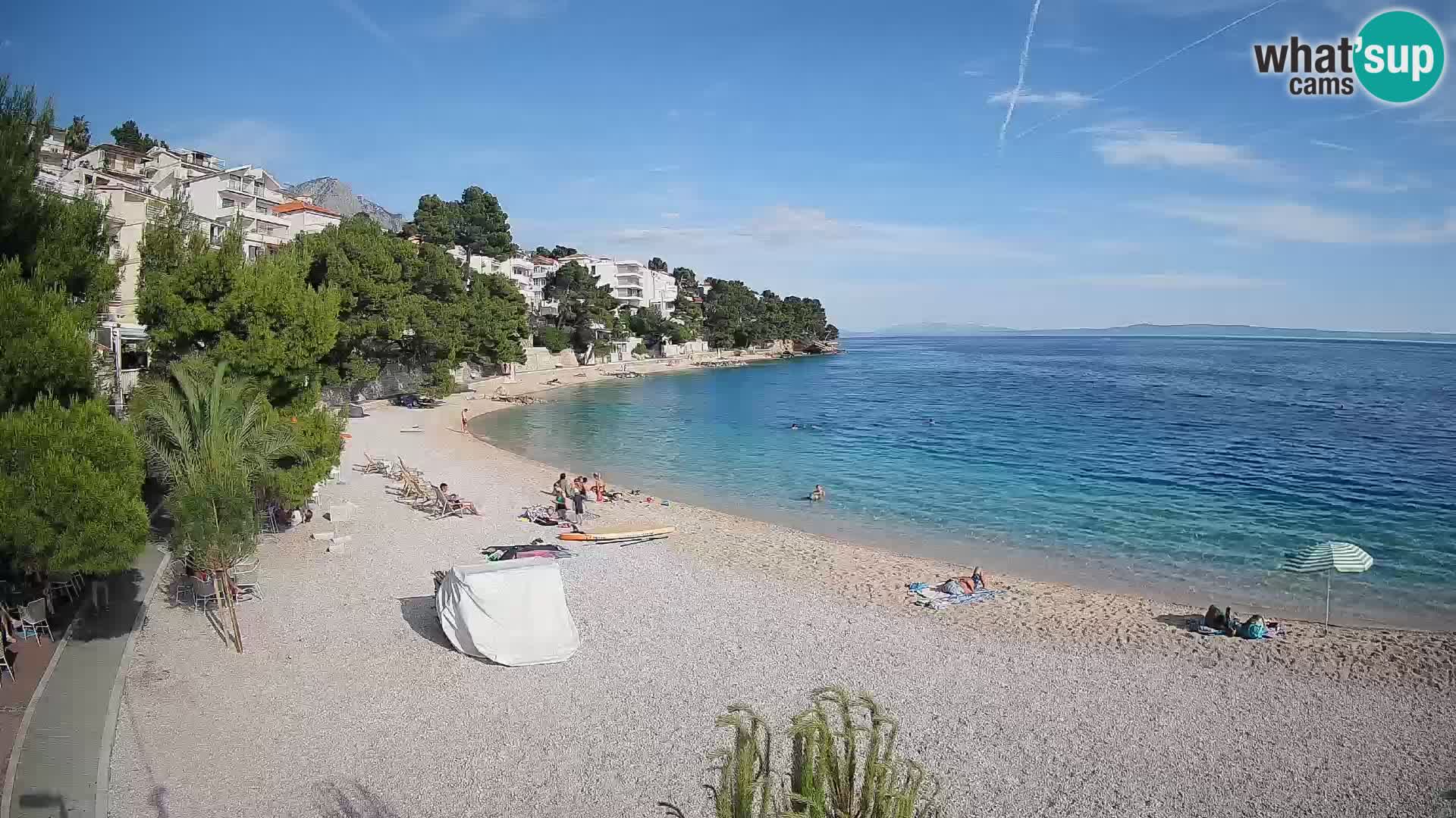 Webcam Spiaggia Lučica Brela – Vista live sulla costa adriatica