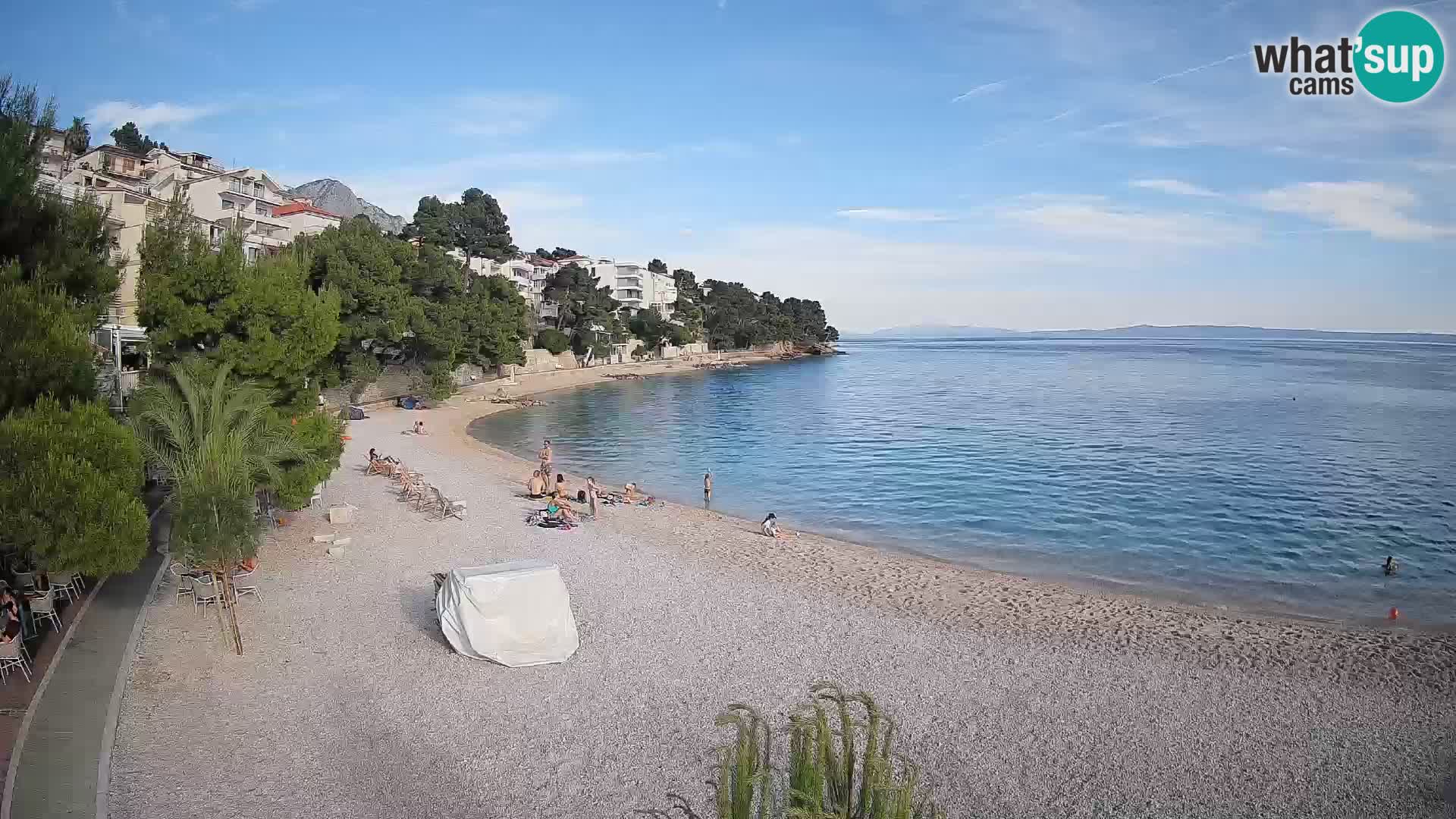 Webcam Lučica Strand Beach Brela – Liveblick von der Adriaküste